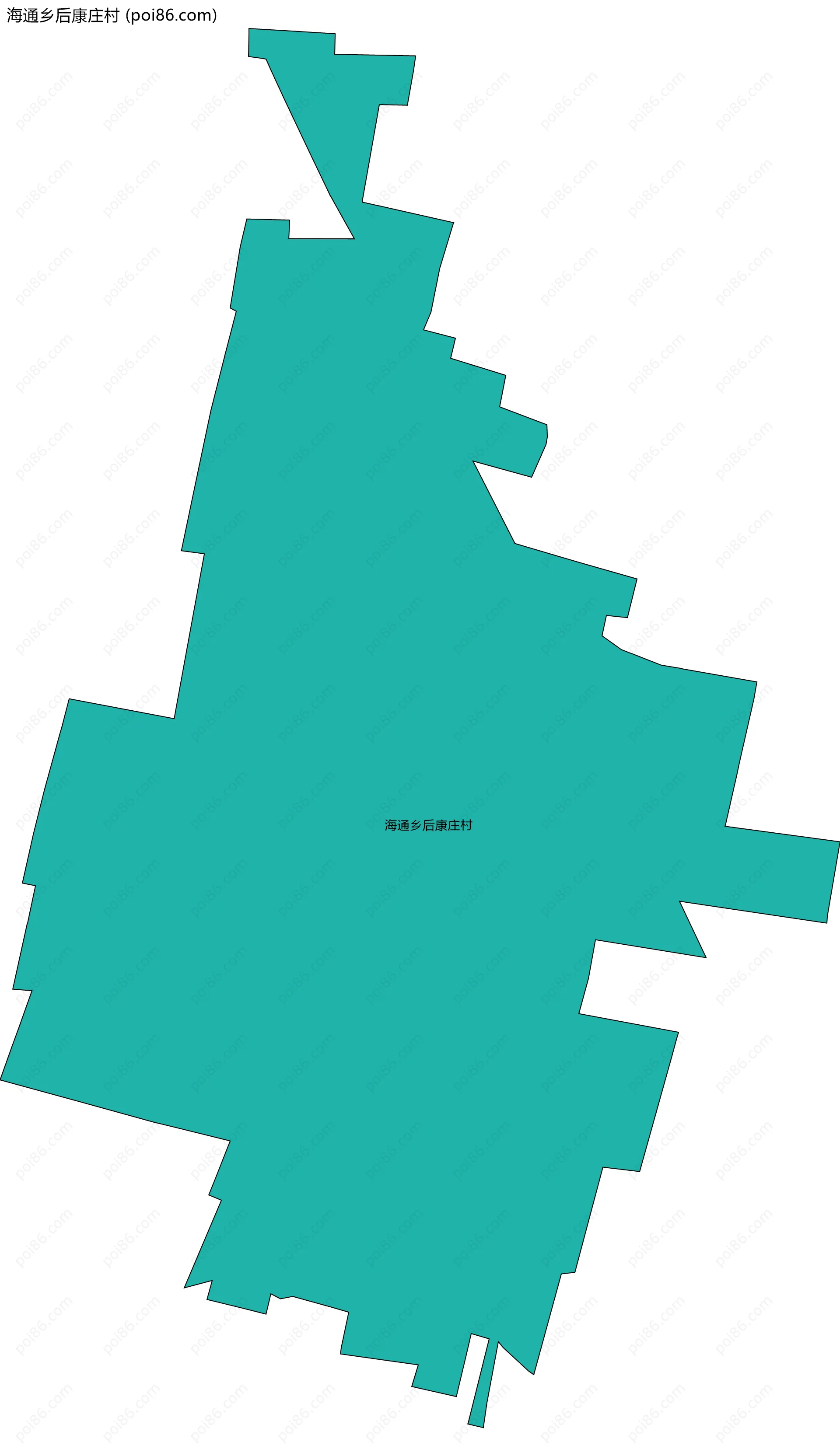 海通乡后康庄村边界地图