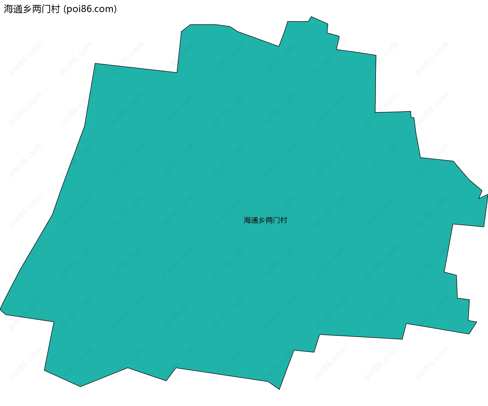海通乡两门村边界地图