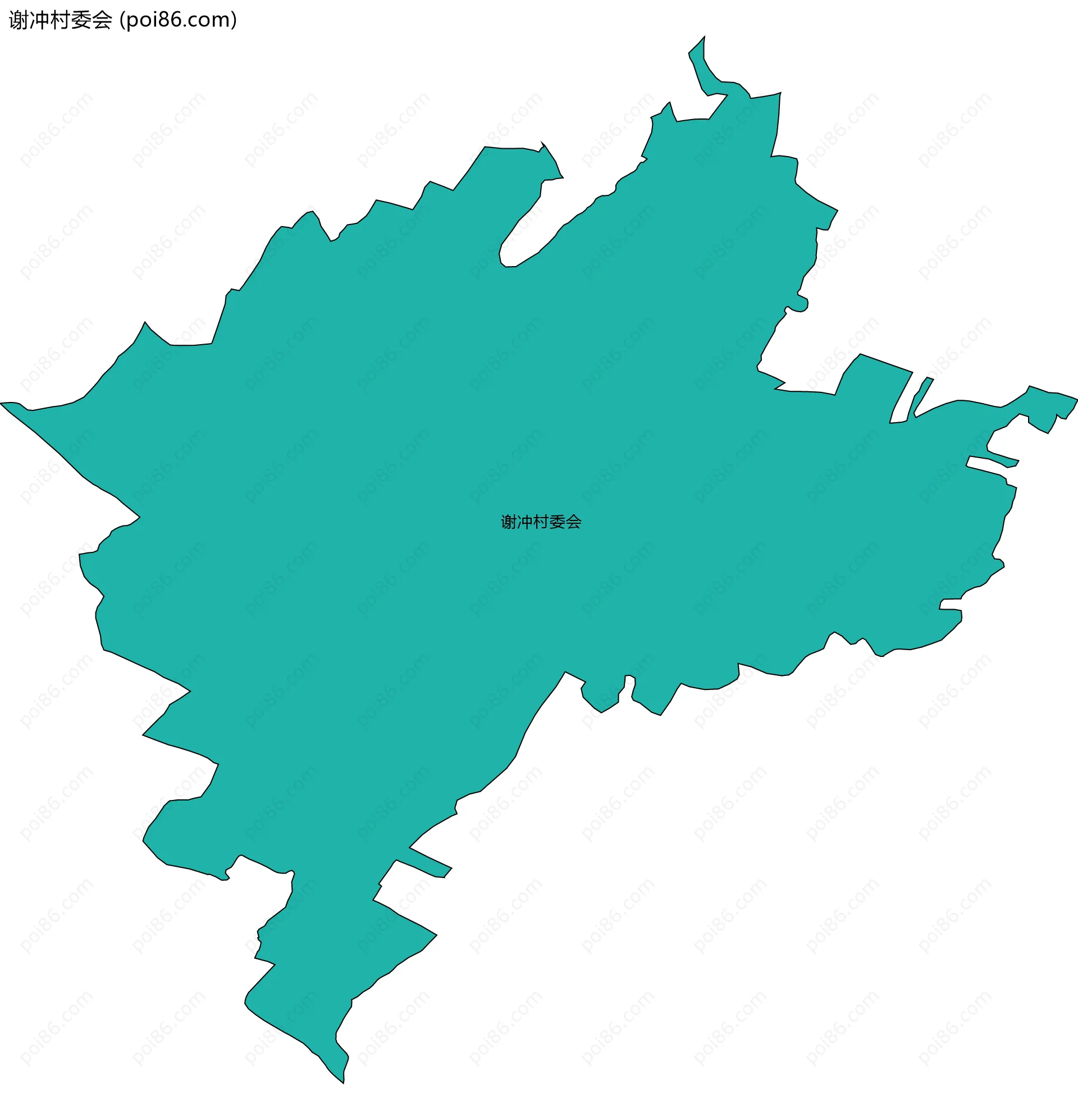 谢冲村委会边界地图