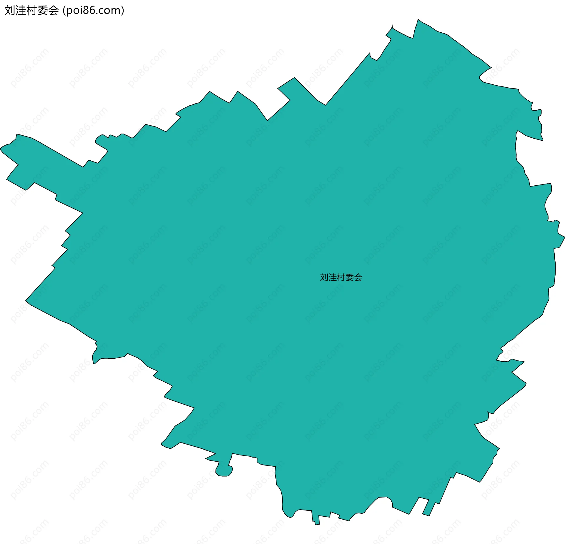 刘洼村委会边界地图