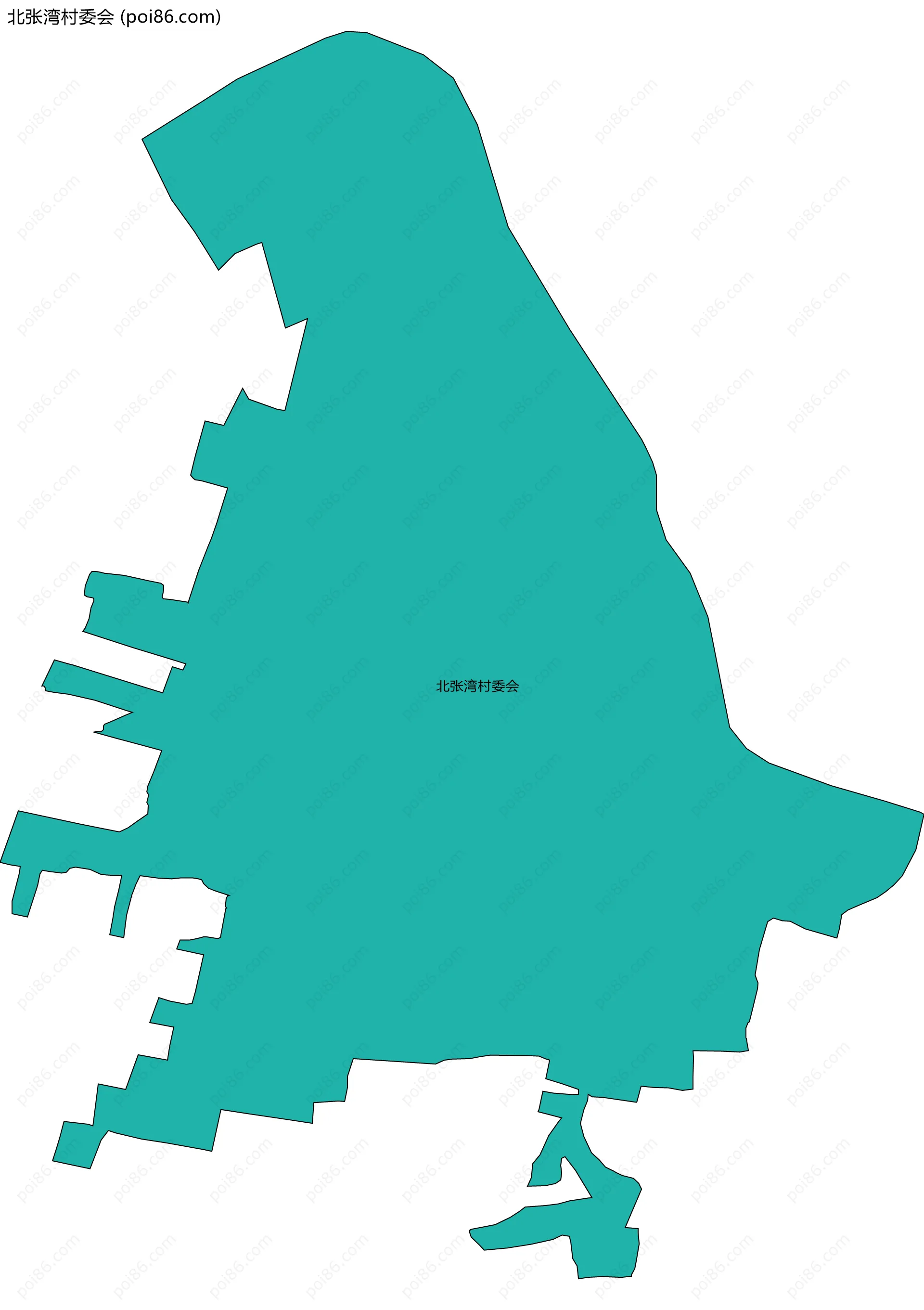 北张湾村委会边界地图