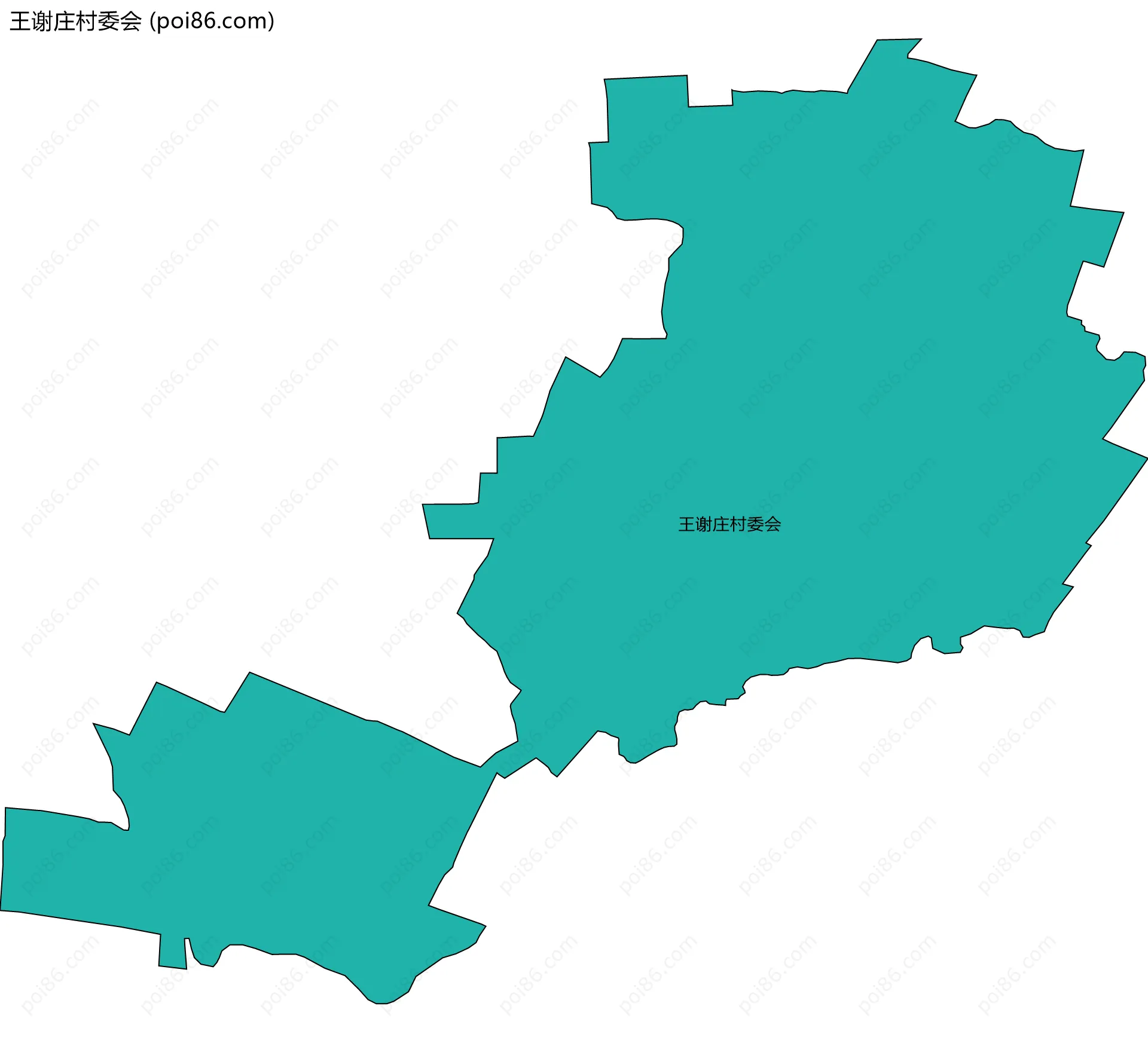 王谢庄村委会边界地图