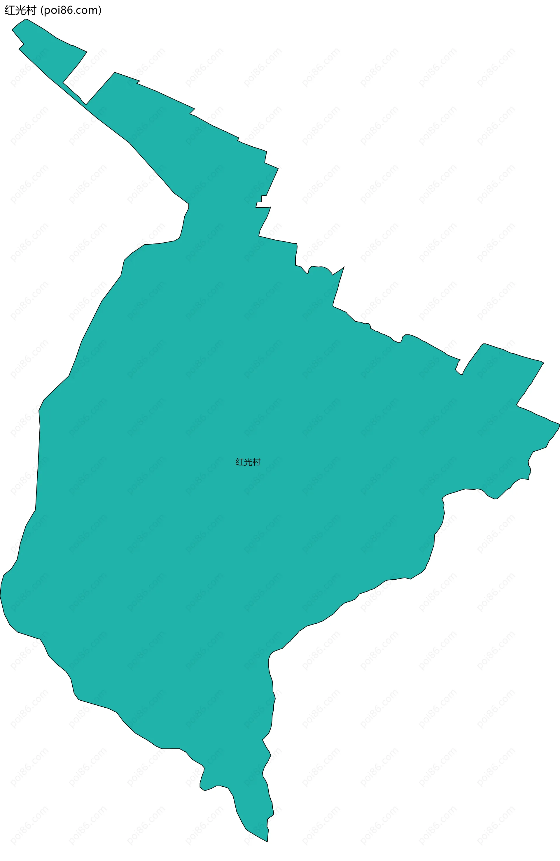 红光村边界地图