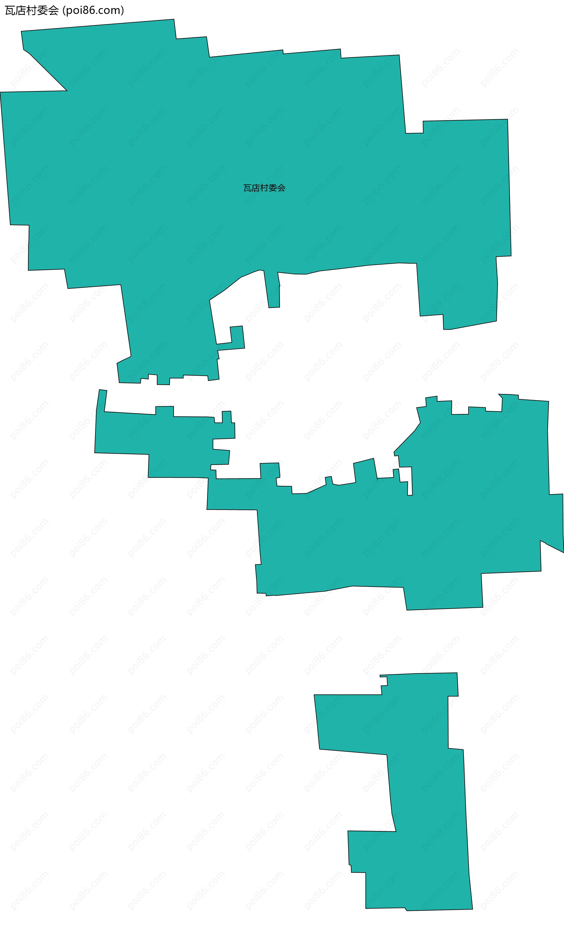 瓦店村委会边界地图