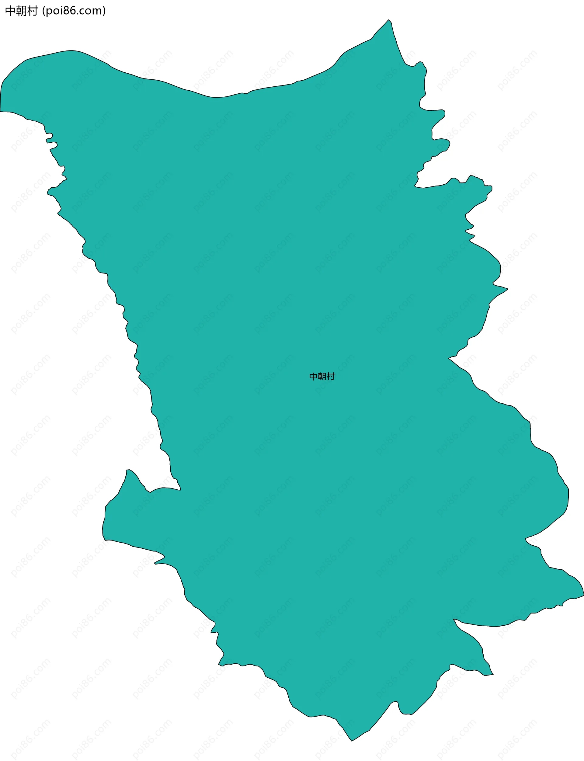 中朝村边界地图