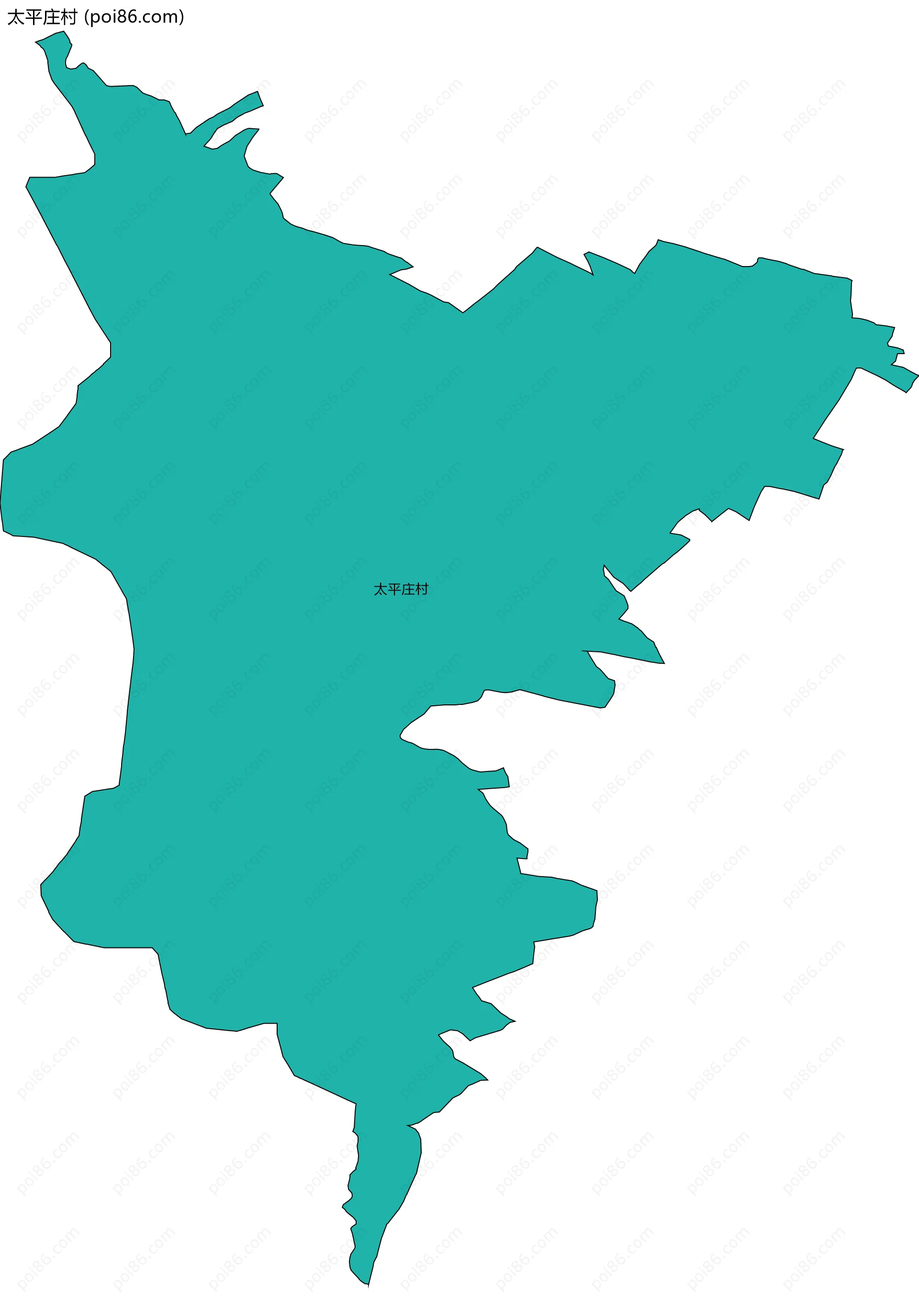 太平庄村边界地图
