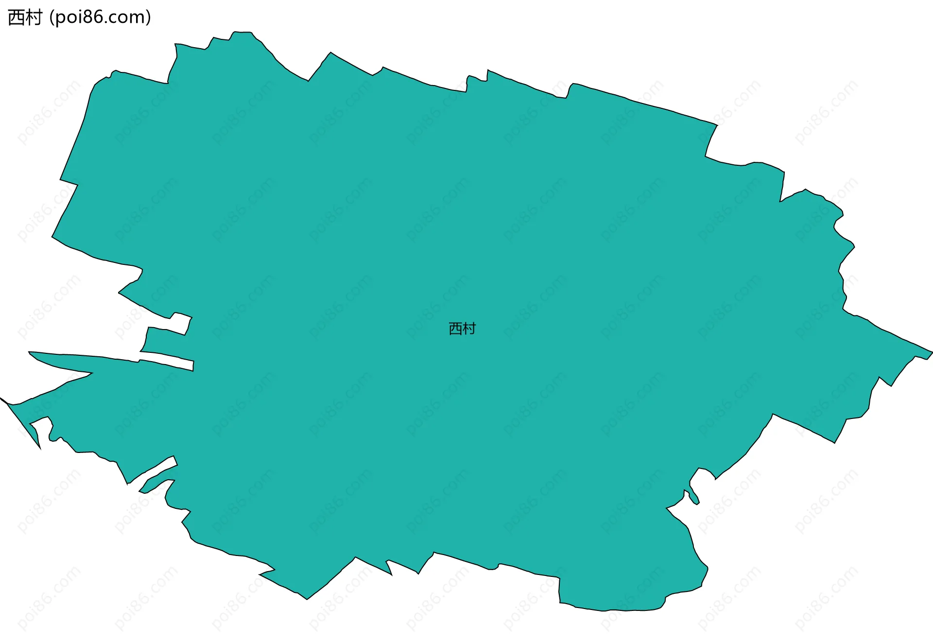 西村边界地图