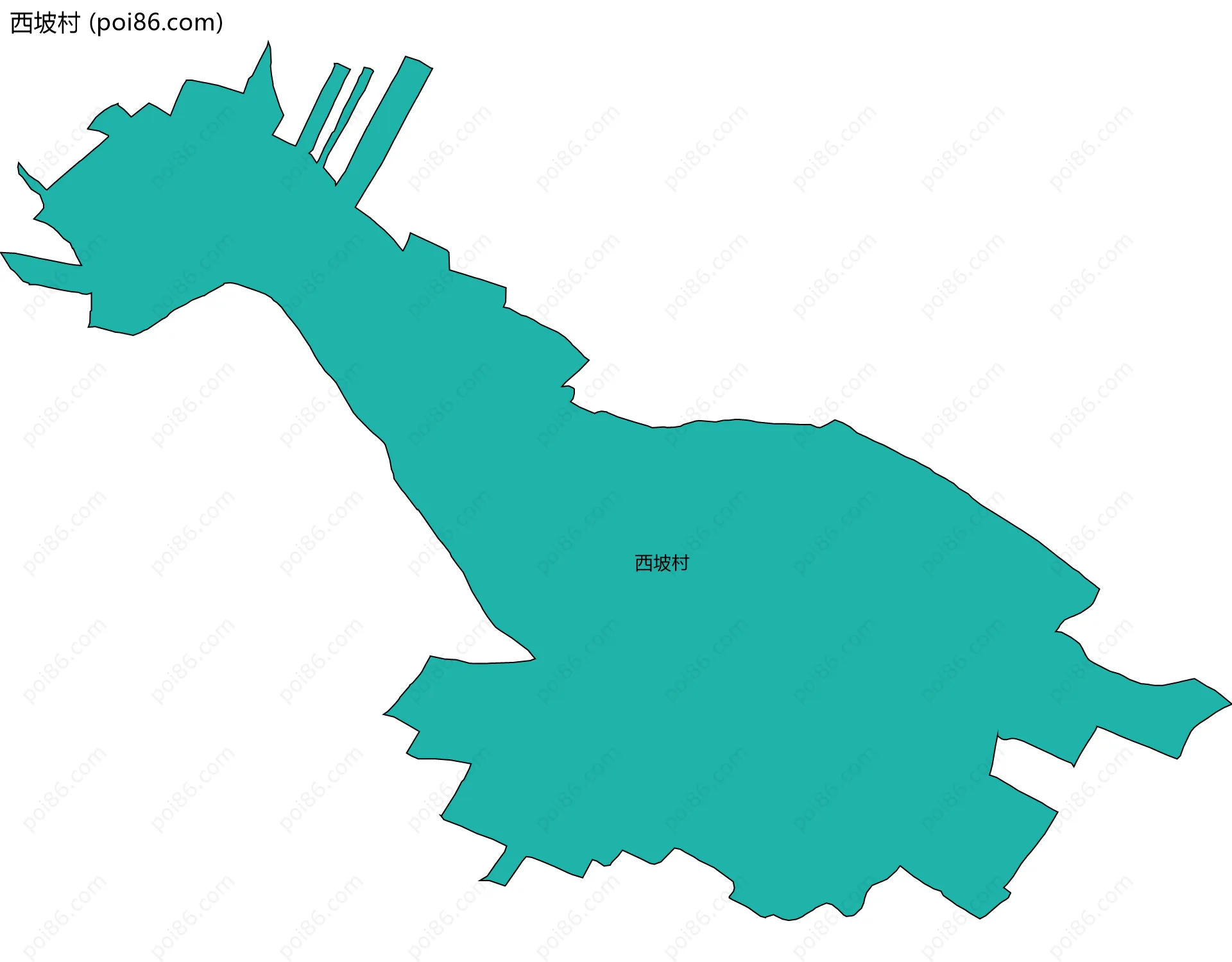 西坡村边界地图