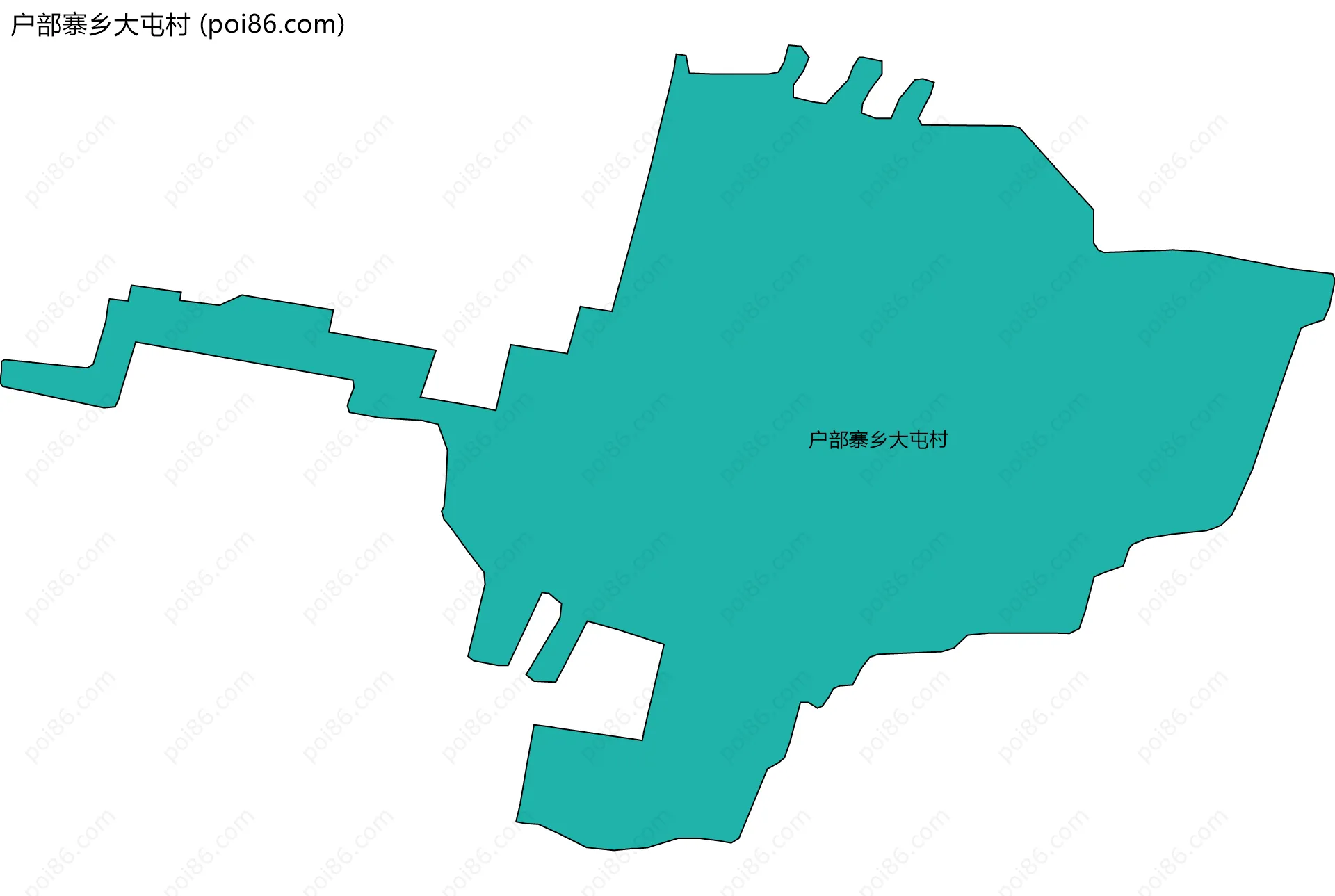 户部寨乡大屯村边界地图