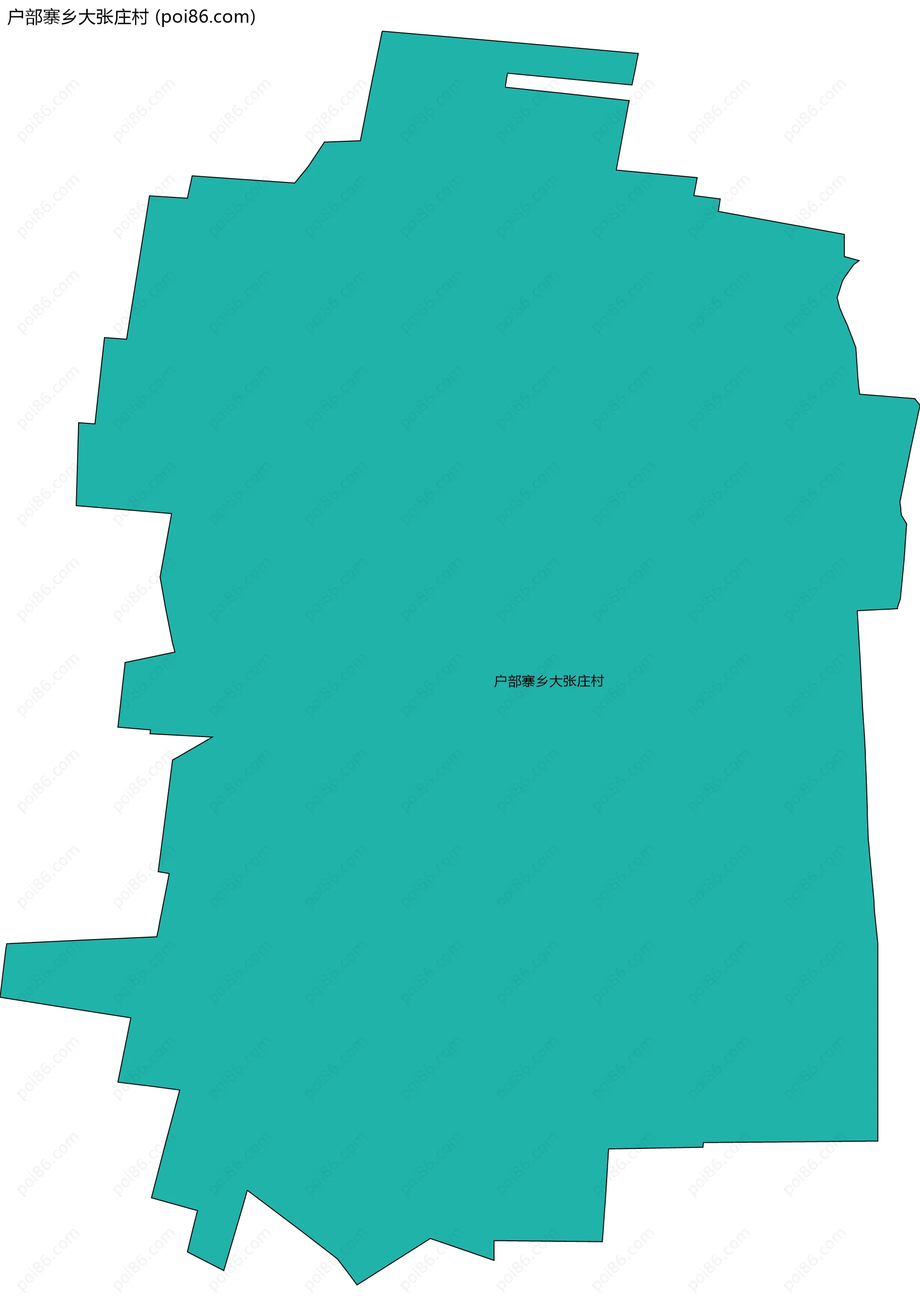 户部寨乡大张庄村边界地图