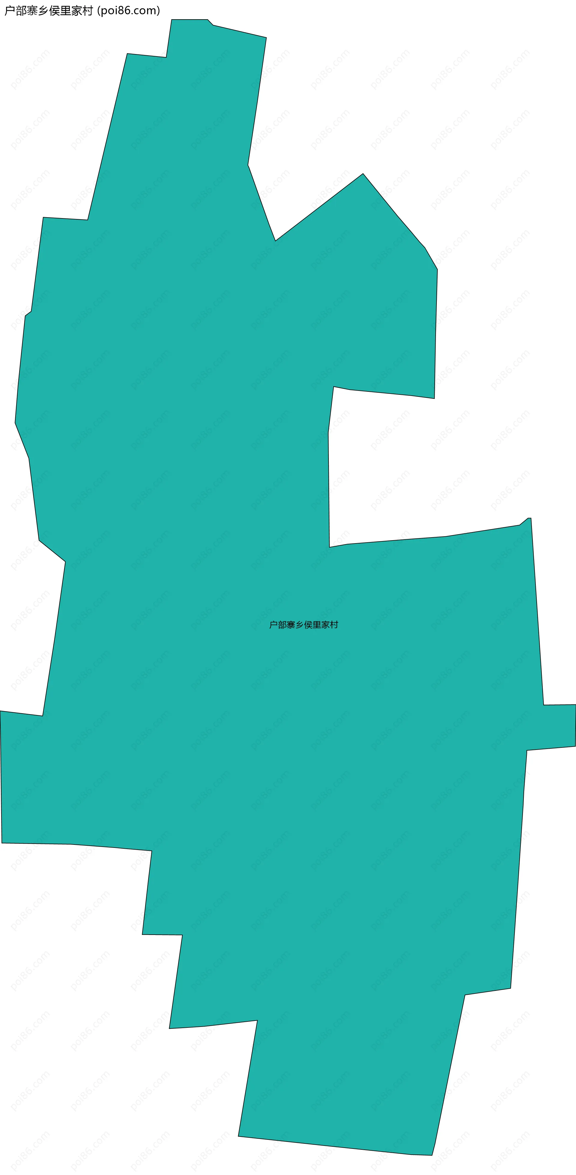 户部寨乡侯里家村边界地图