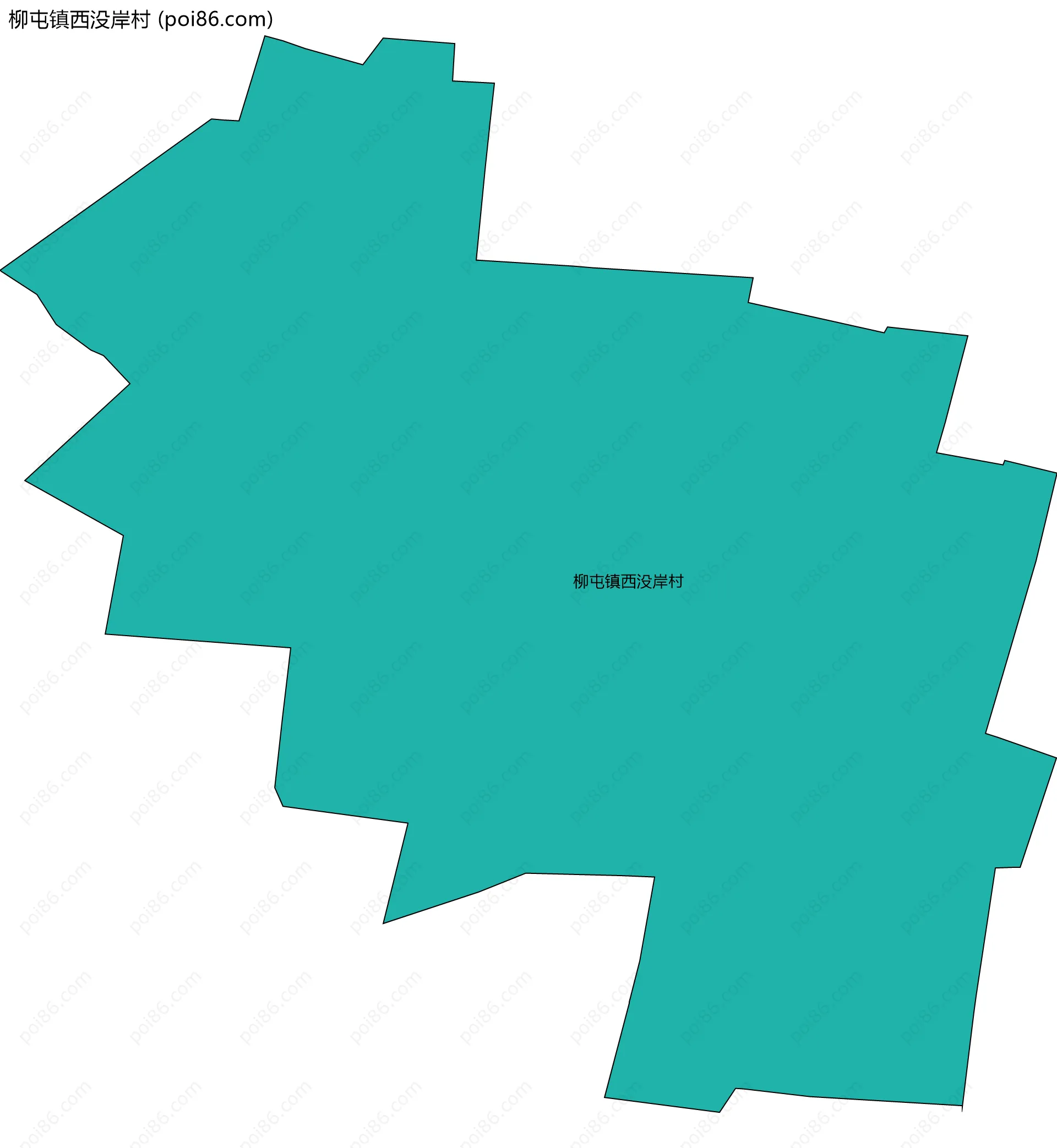 柳屯镇西没岸村边界地图