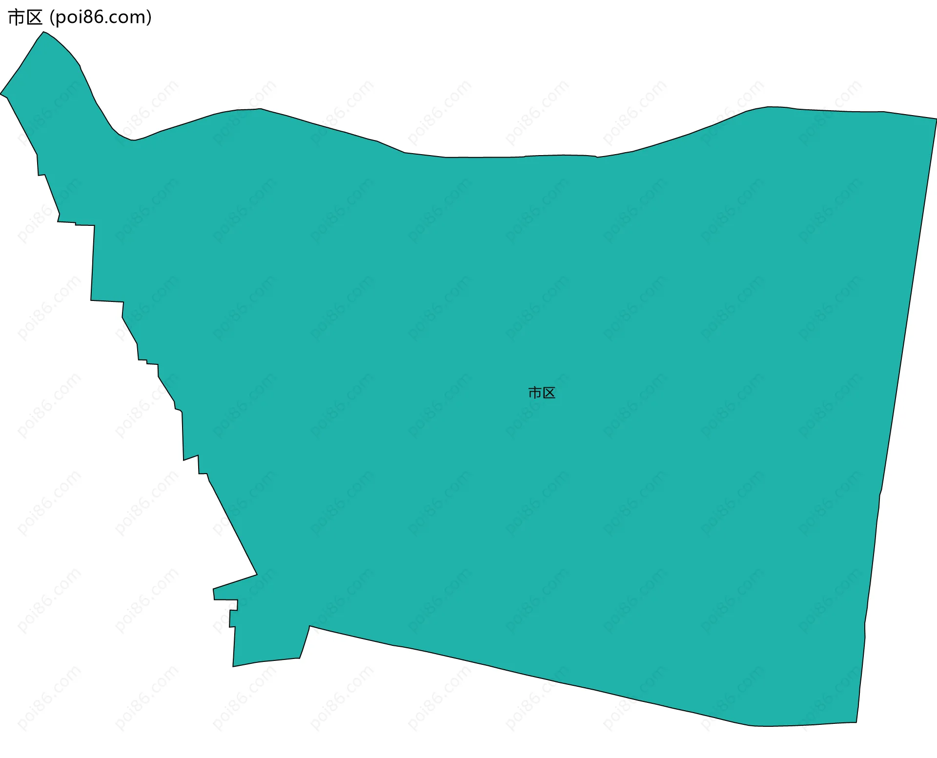 市区边界地图(五级行政区划)
