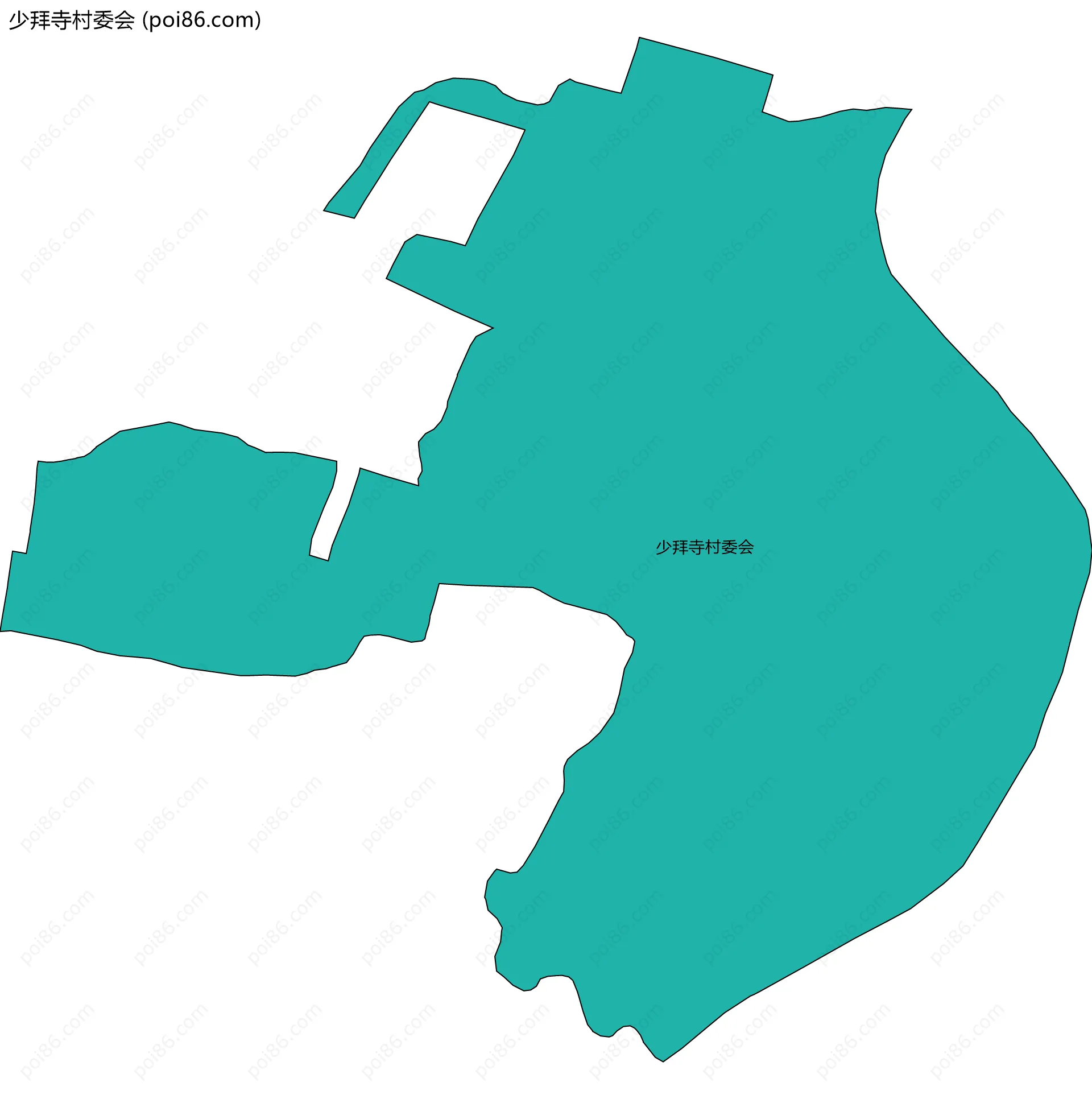 少拜寺村委会边界地图