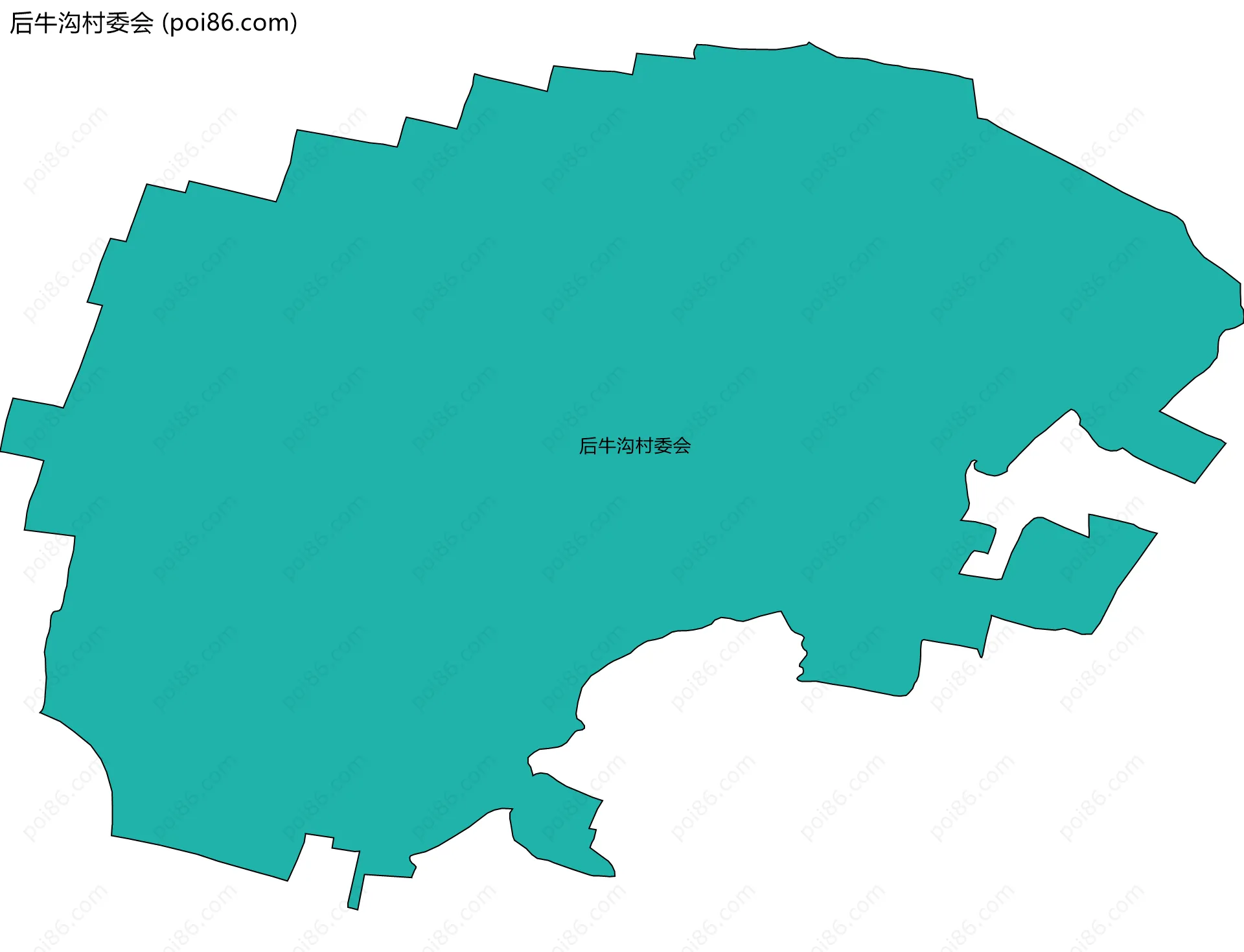 后牛沟村委会边界地图
