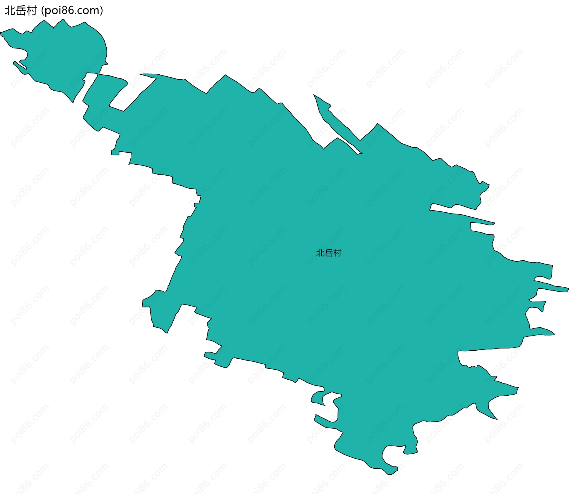 北岳村边界地图