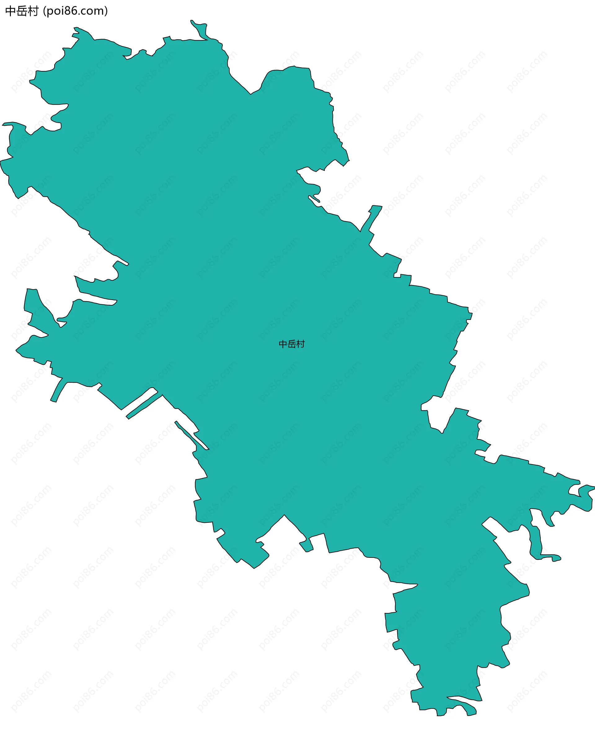 中岳村边界地图