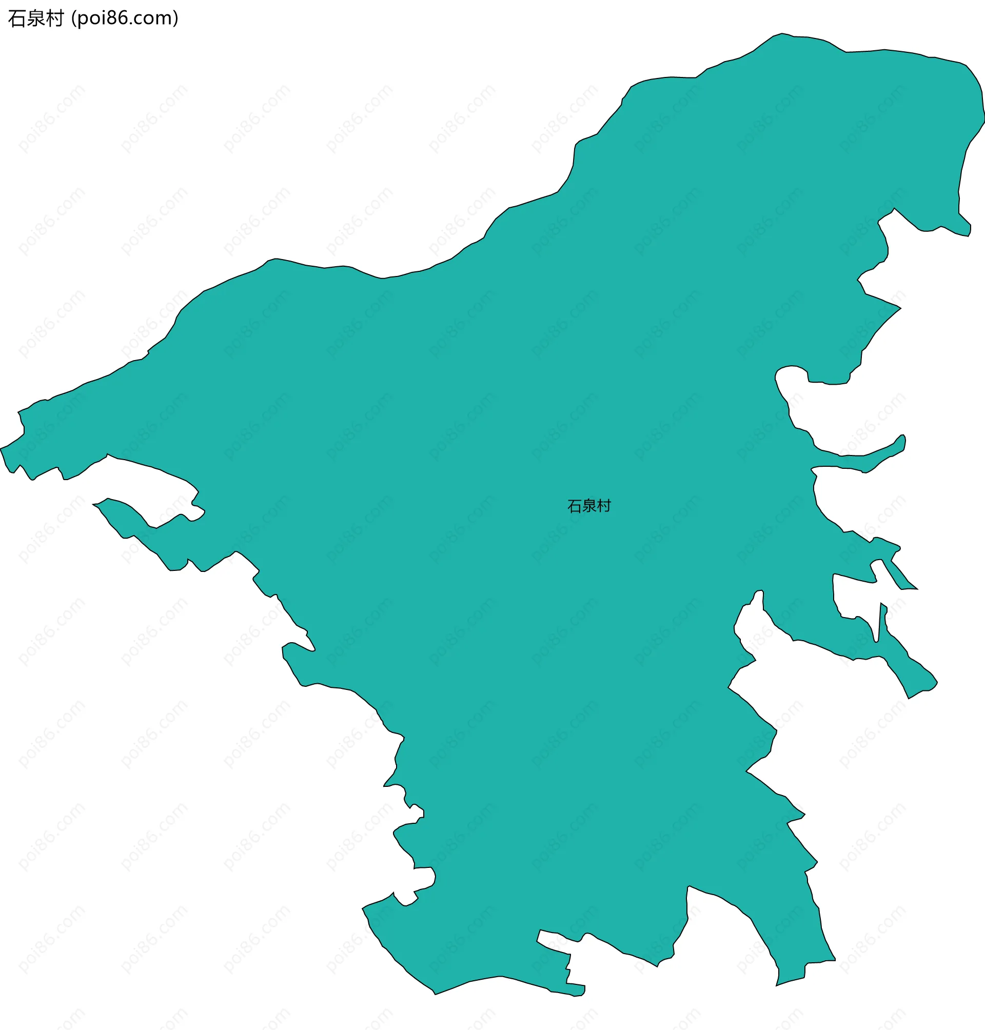 石泉村边界地图