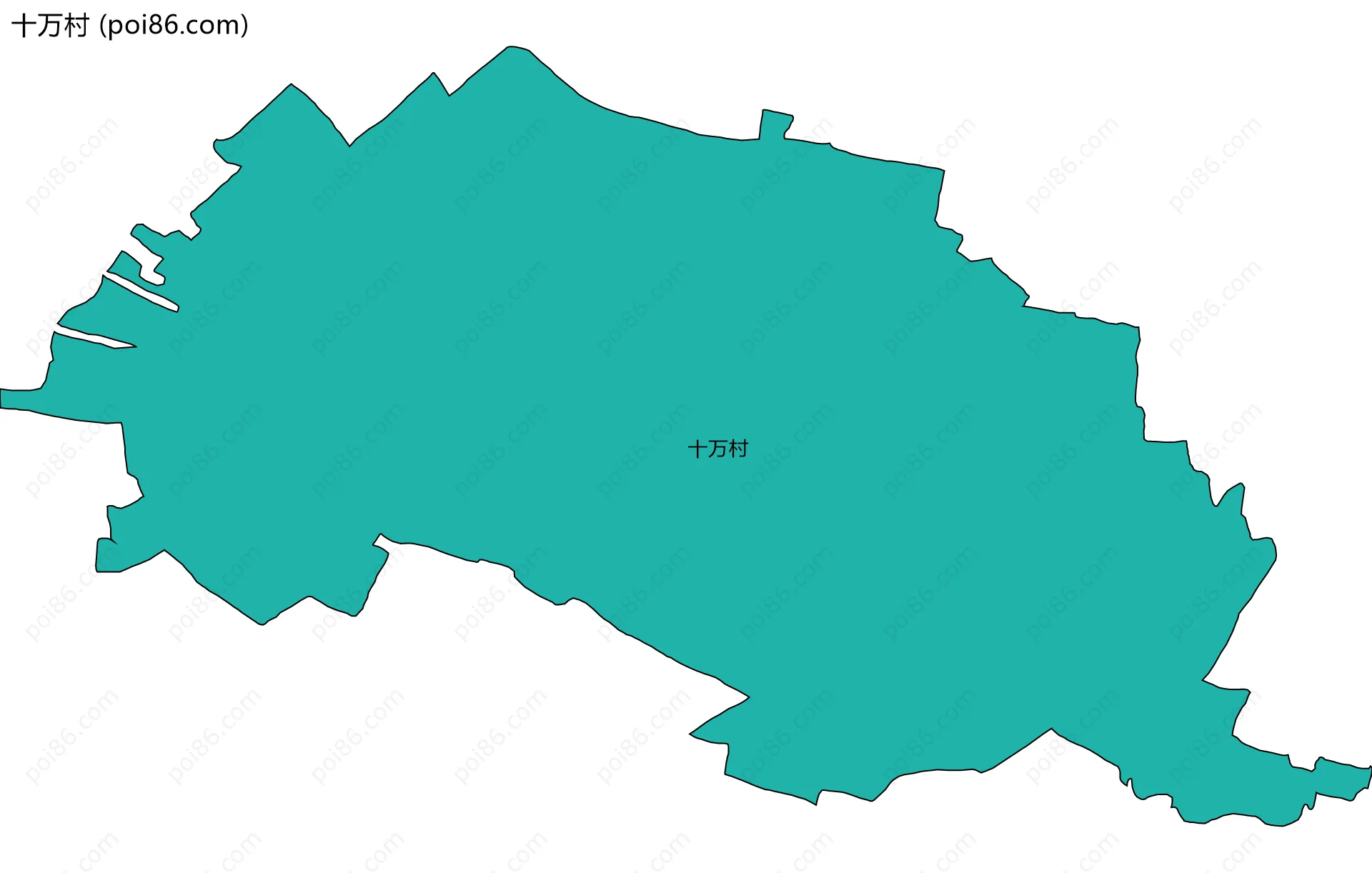 十万村边界地图