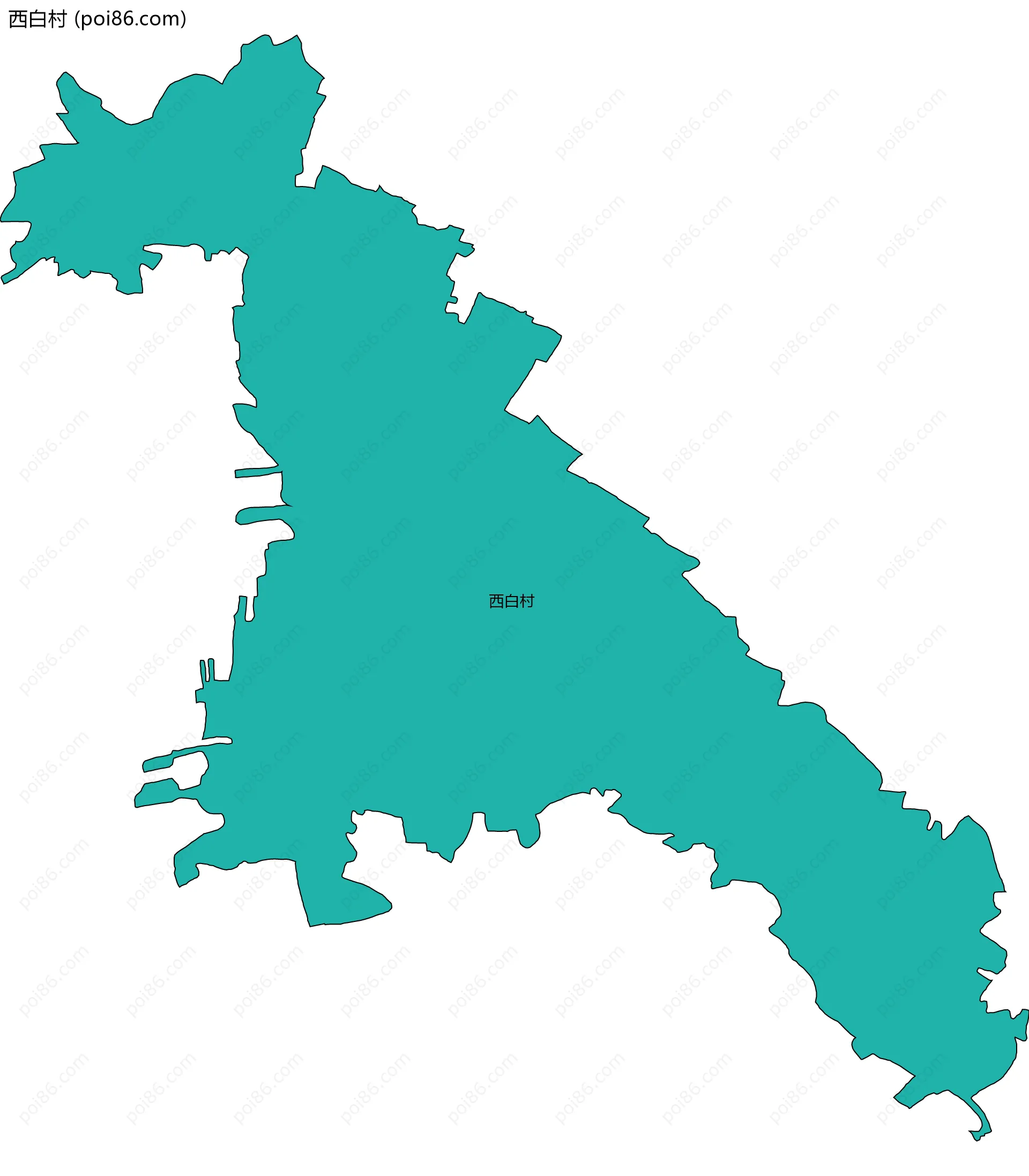 西白村边界地图