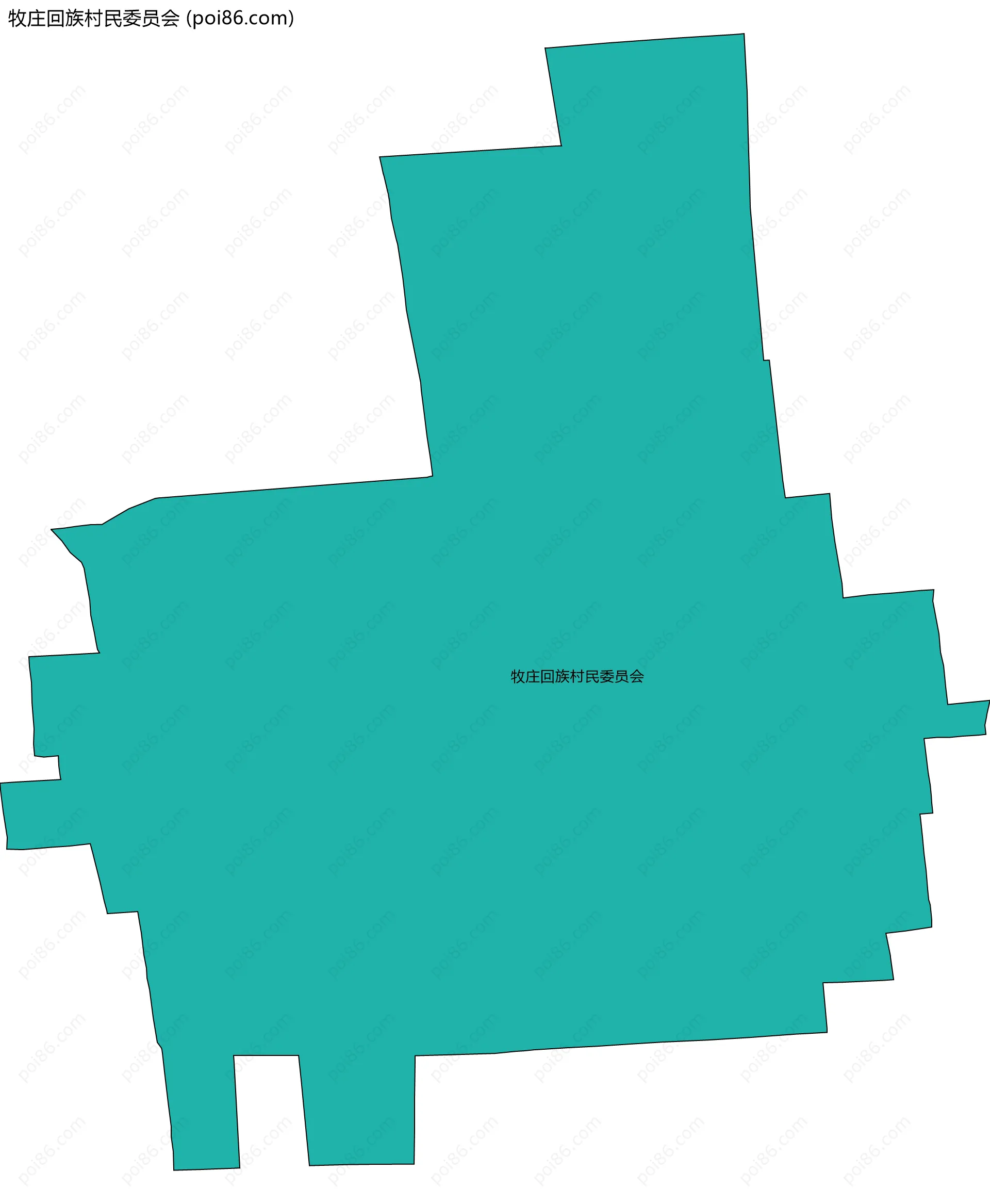 牧庄回族村民委员会边界地图