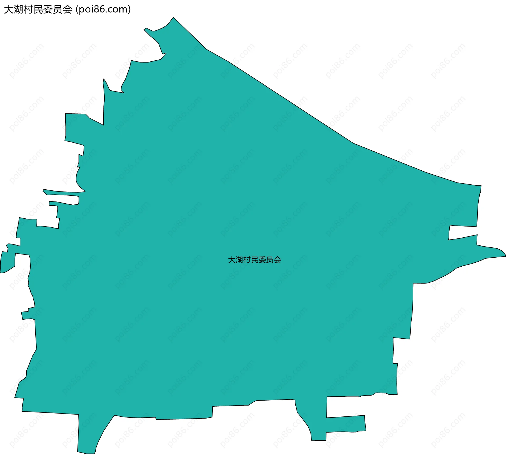 大湖村民委员会边界地图