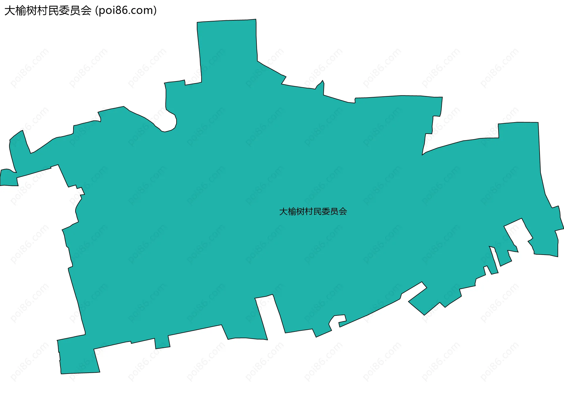 大榆树村民委员会边界地图