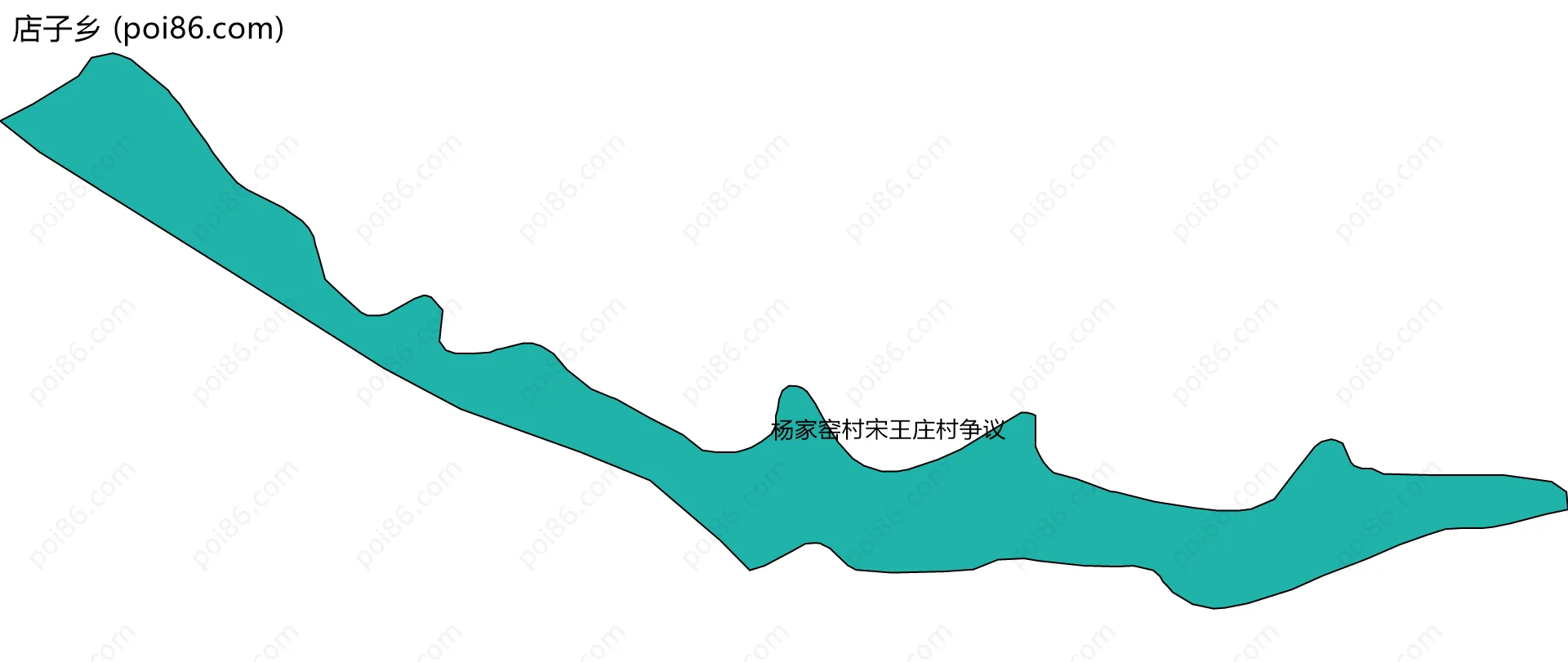 店子乡边界地图(五级行政区划)