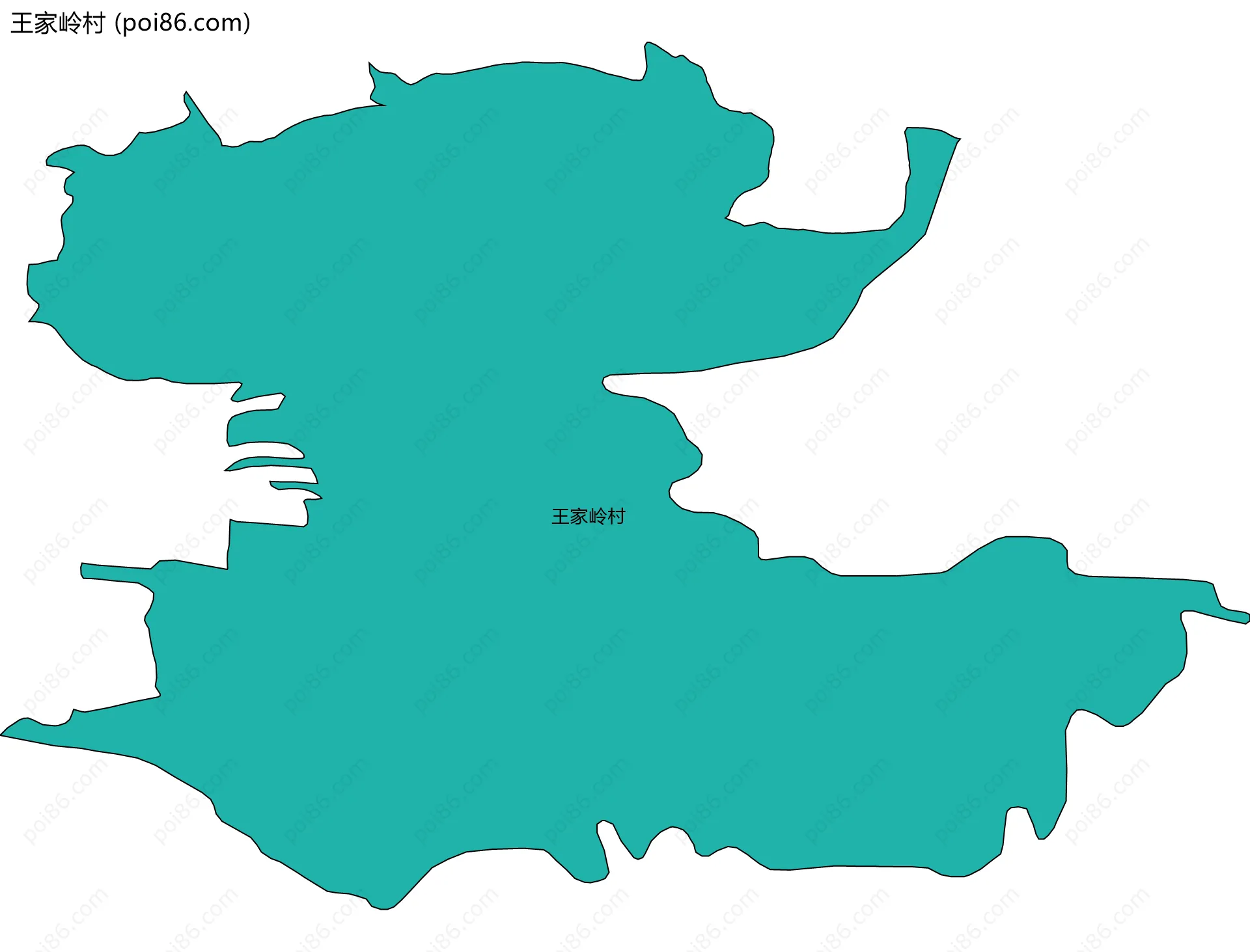 王家岭村边界地图