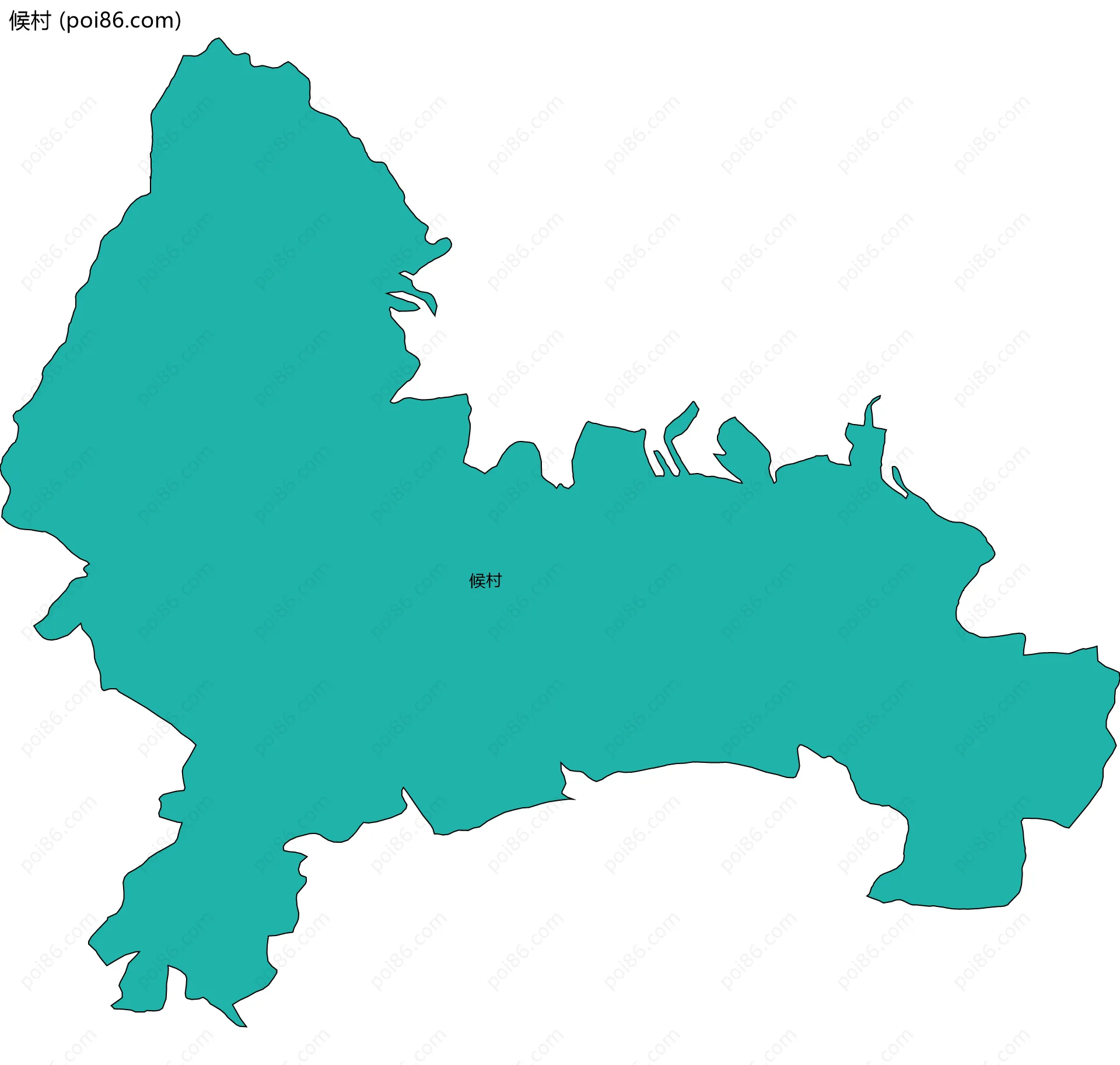 候村边界地图
