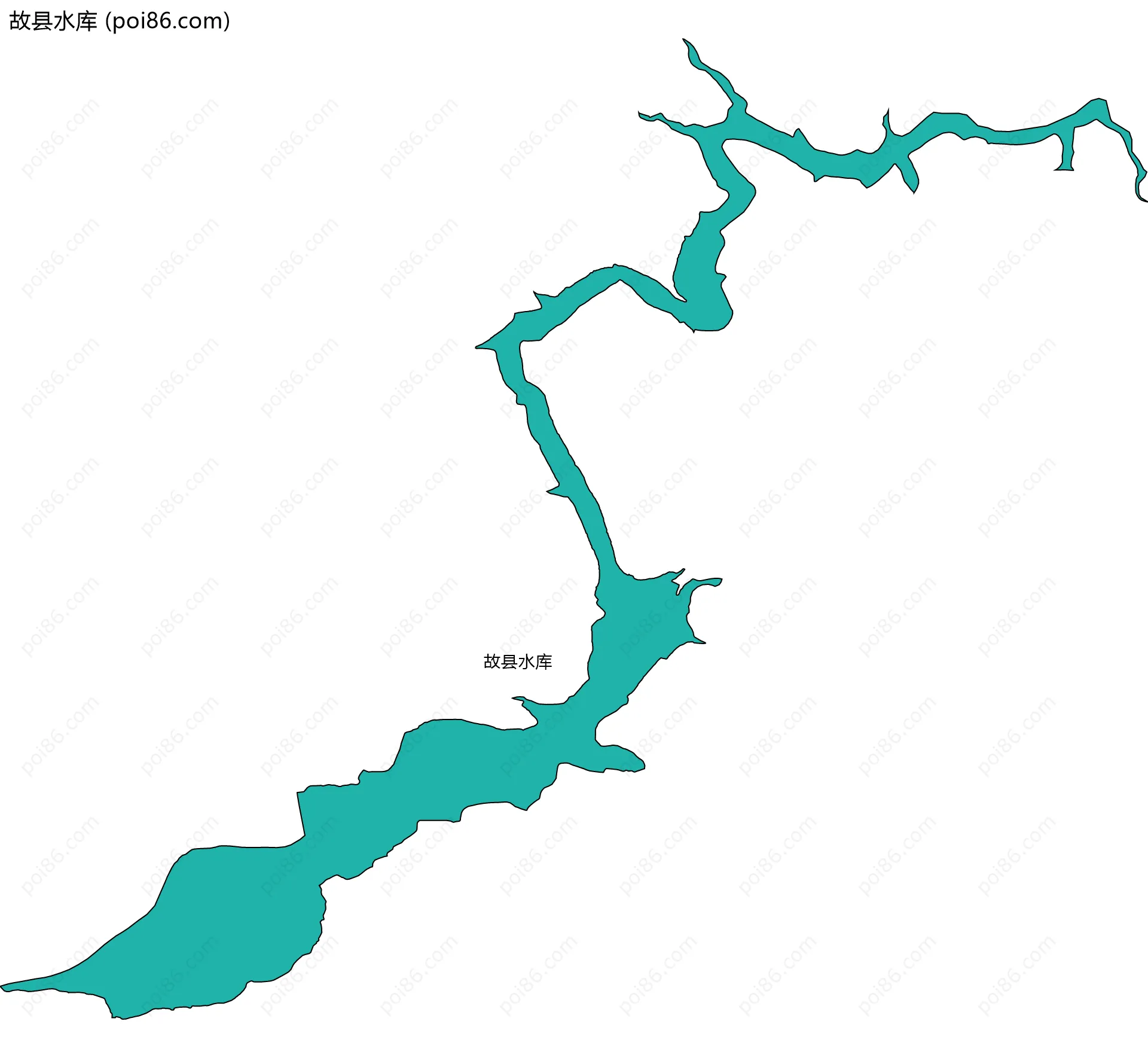 故县水库边界地图