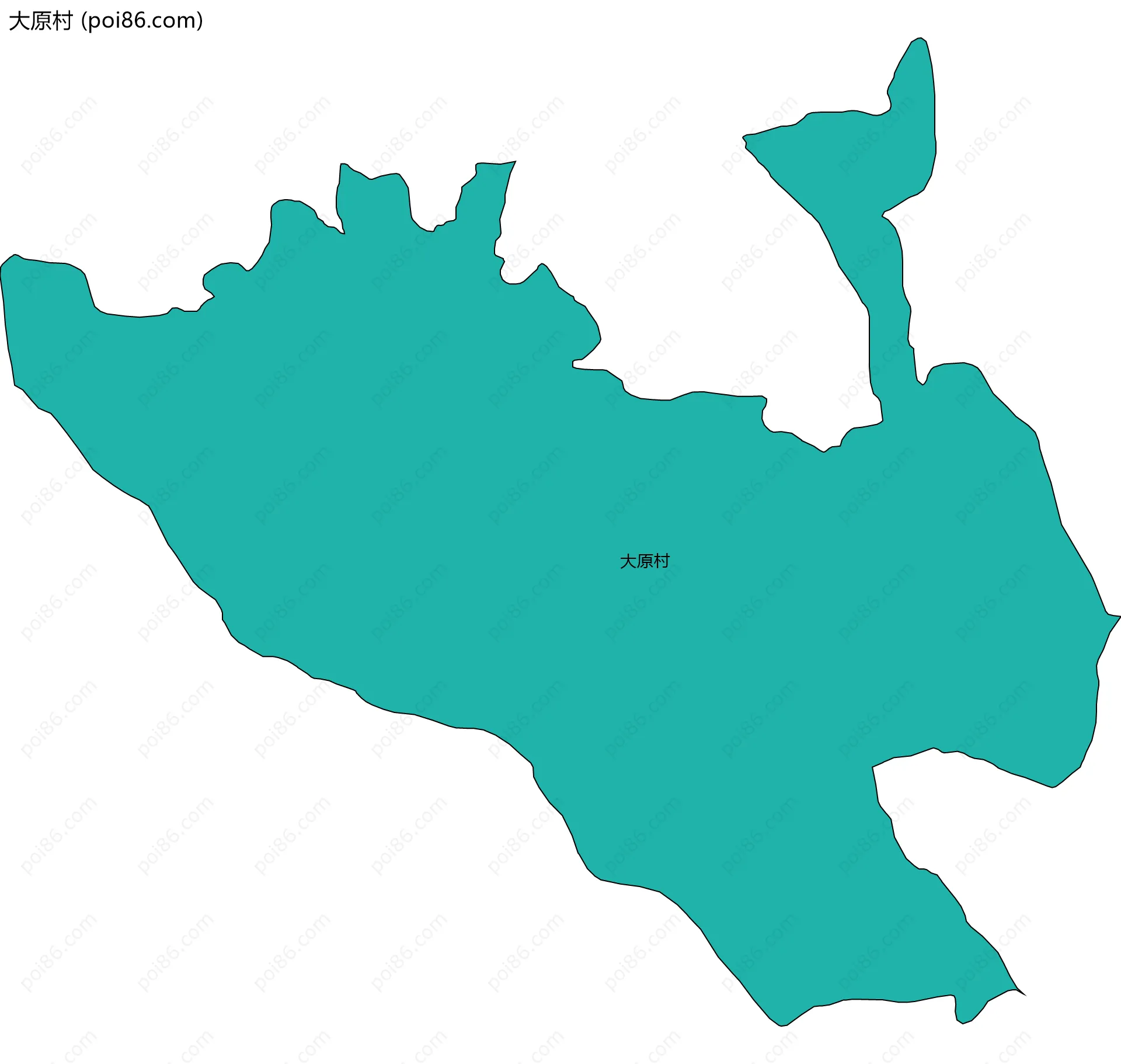 大原村边界地图