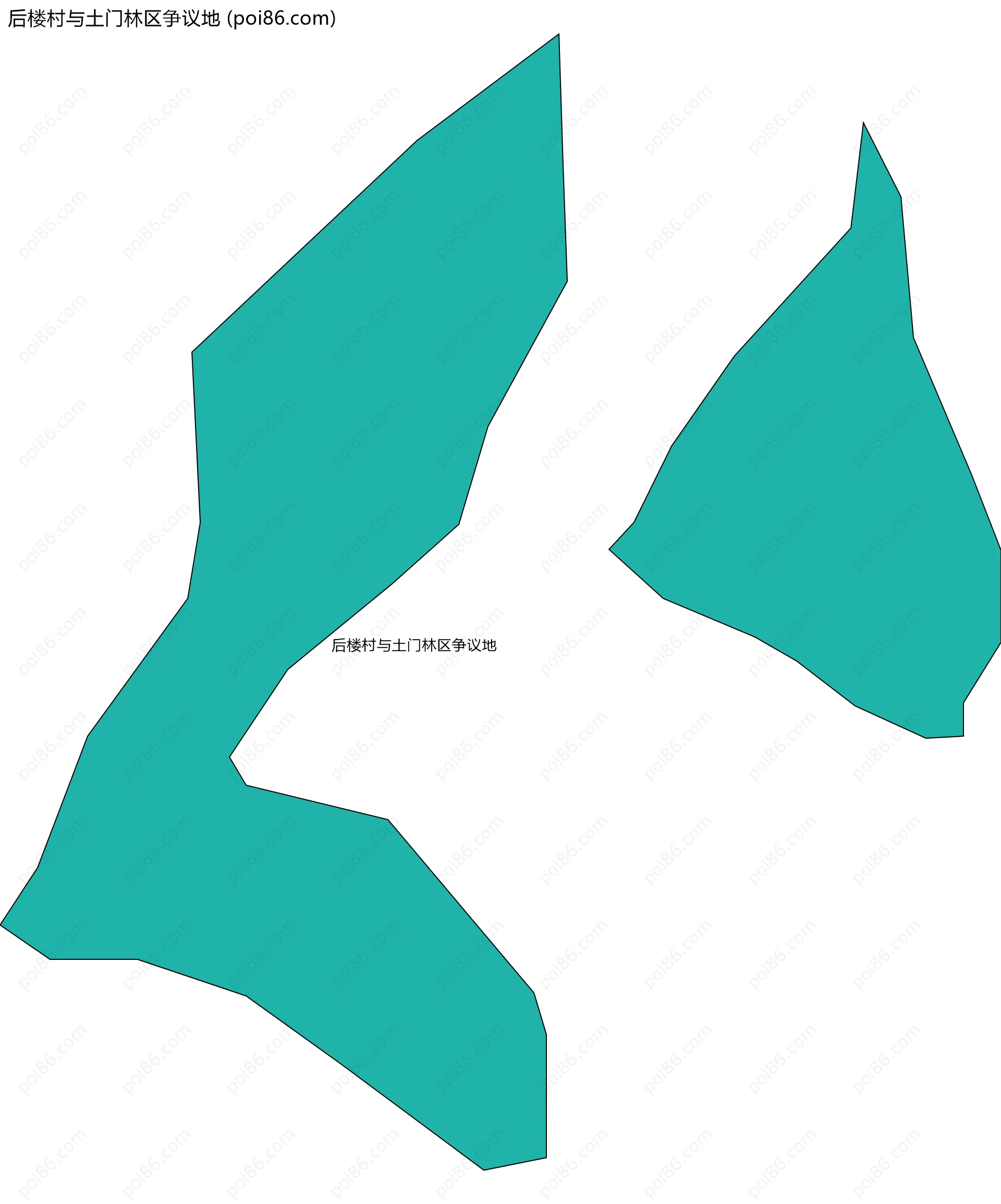 后楼村与土门林区争议地边界地图