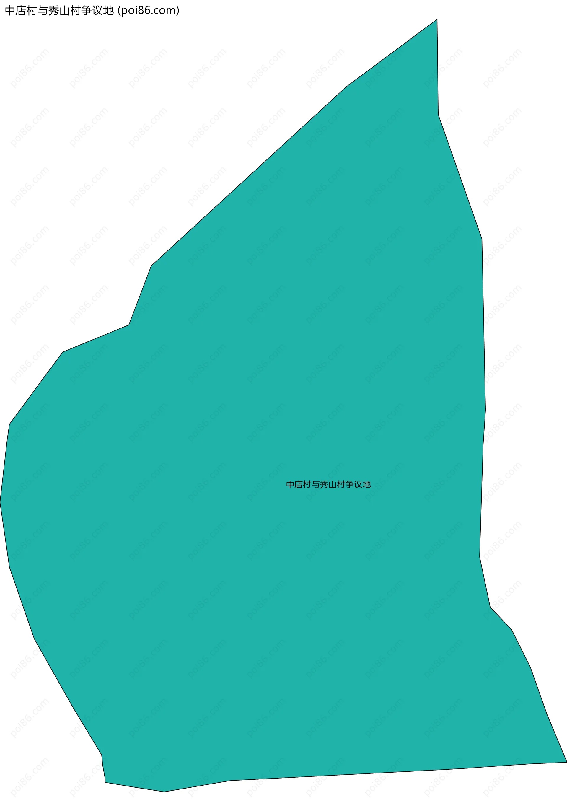 中店村与秀山村争议地边界地图