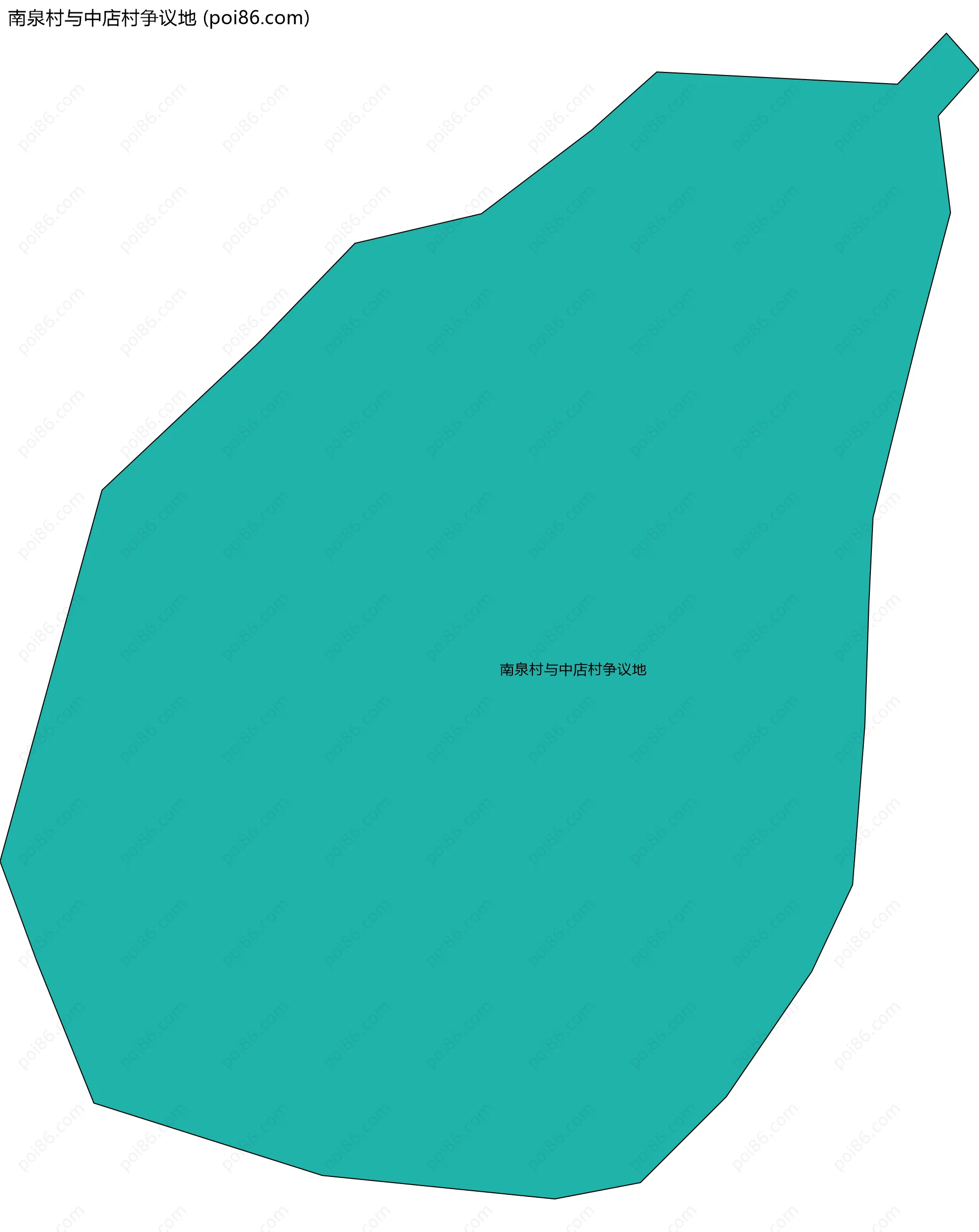 南泉村与中店村争议地边界地图