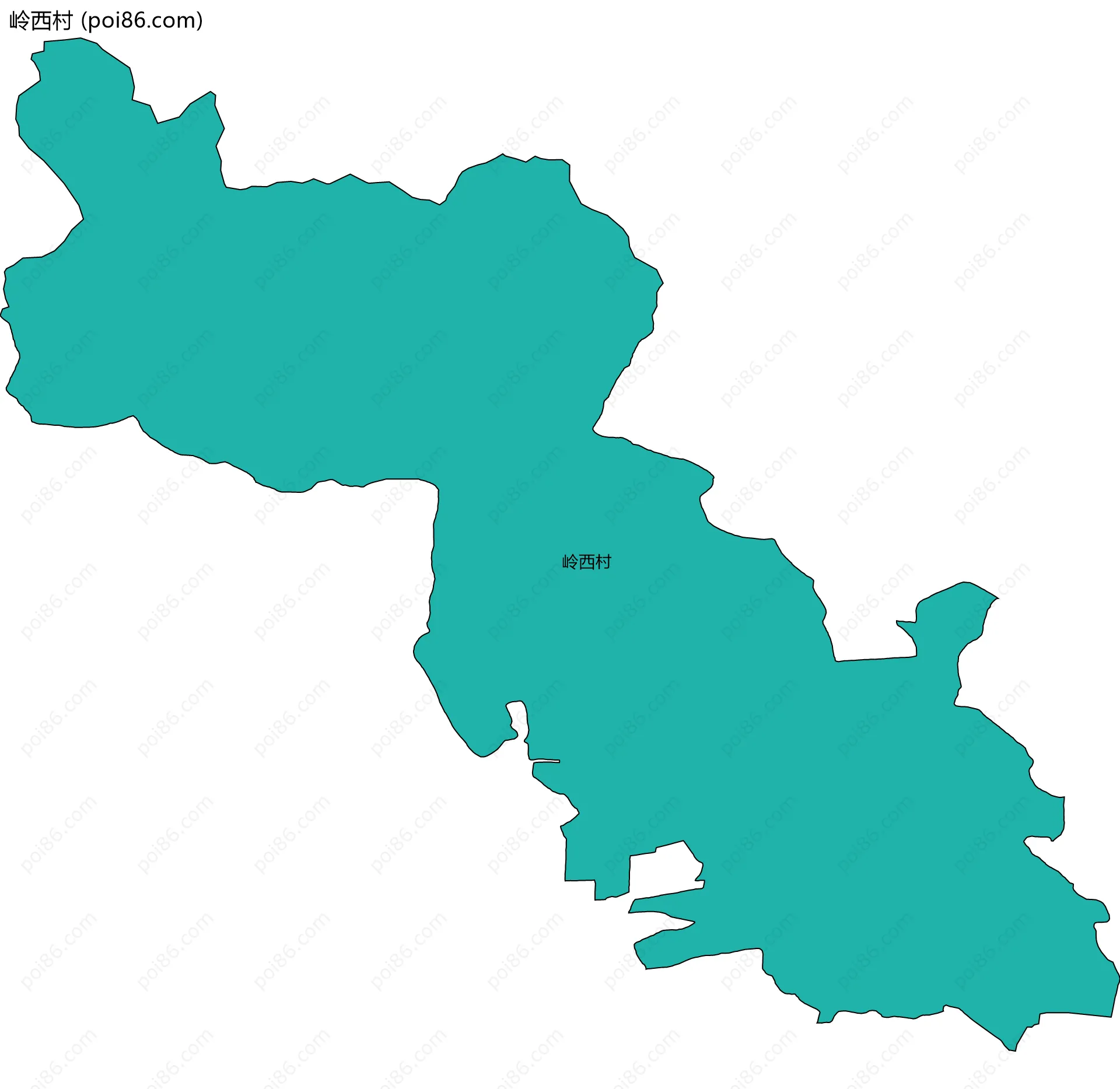 岭西村边界地图