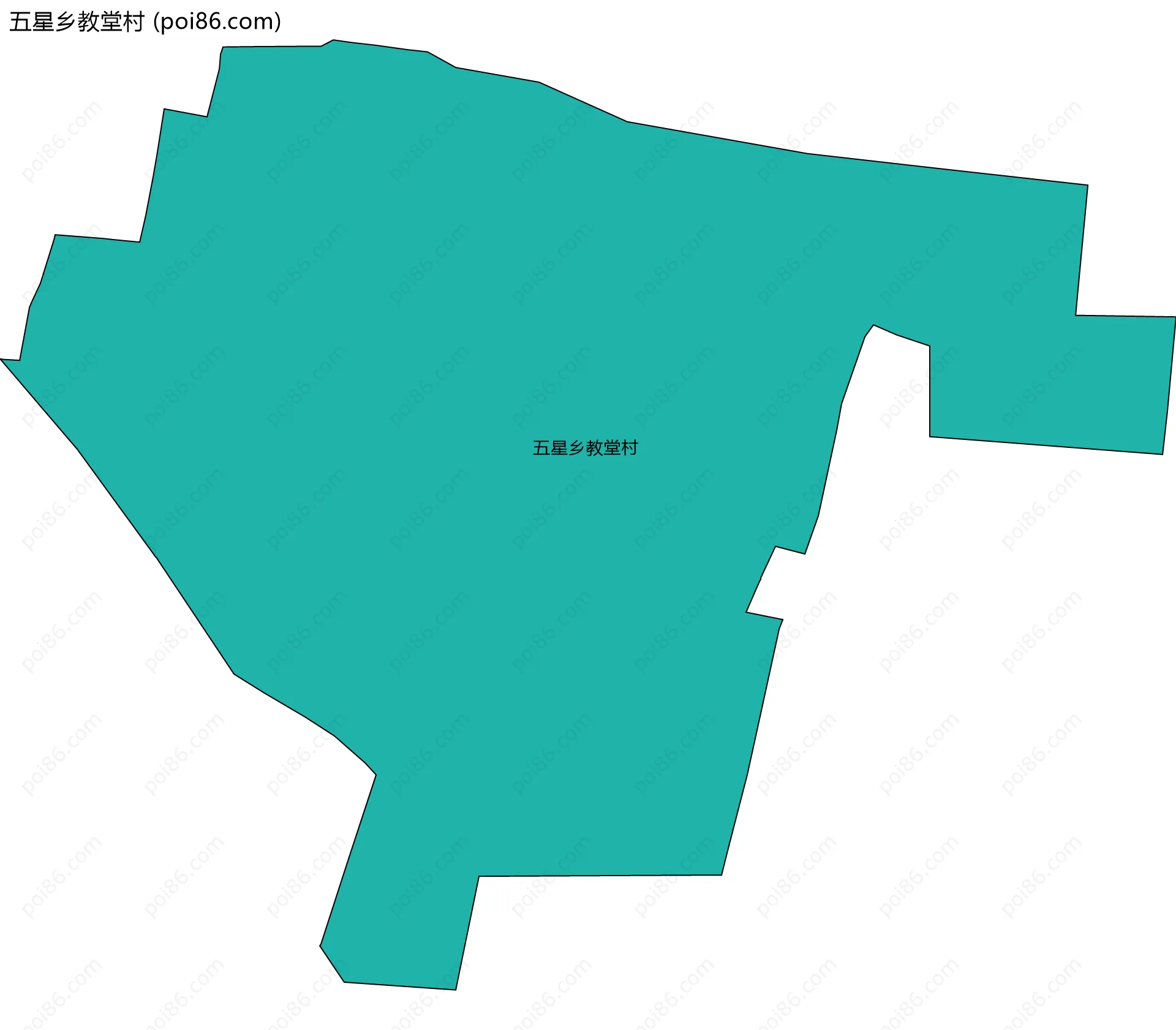 五星乡教堂村边界地图