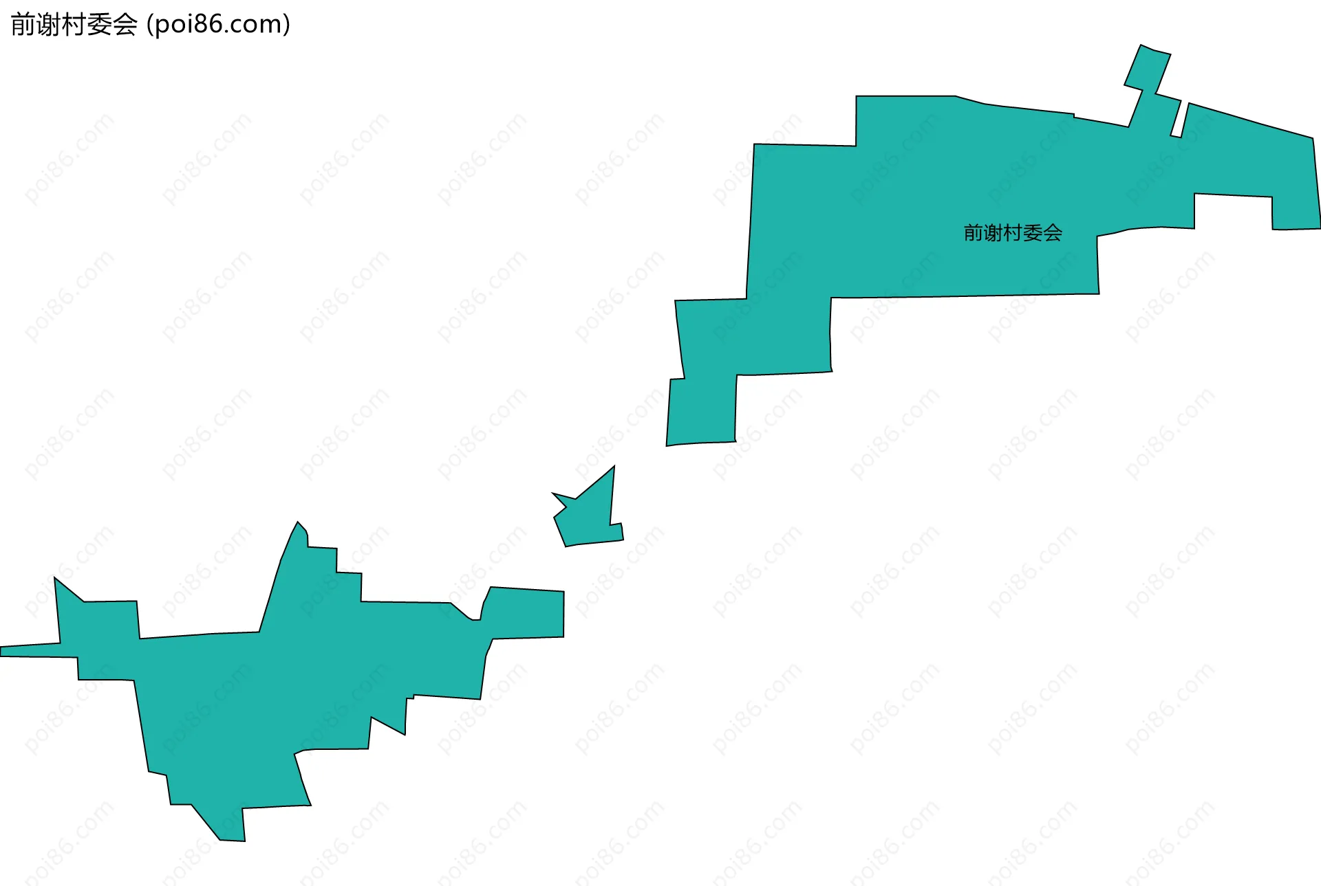 前谢村委会边界地图