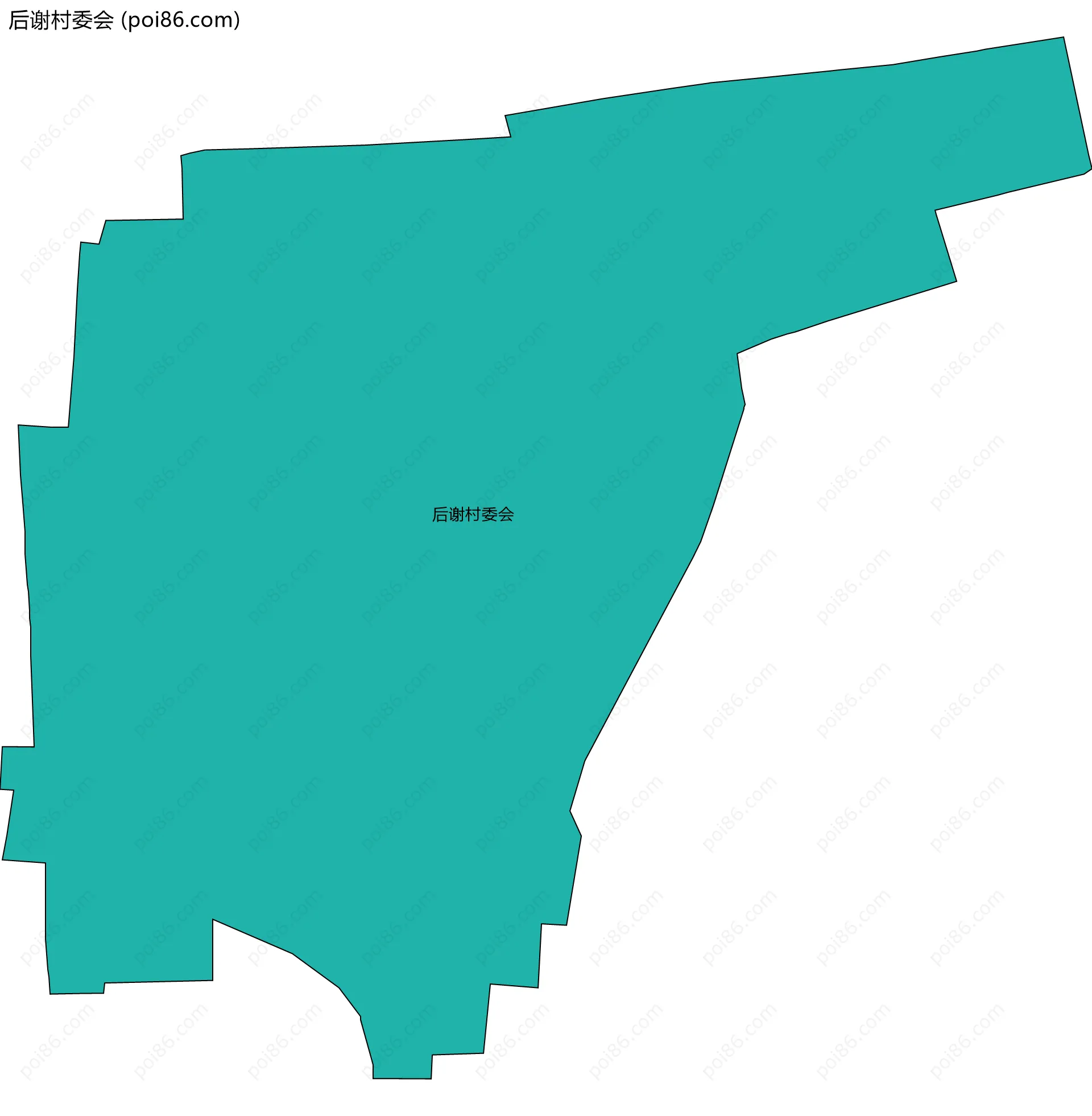后谢村委会边界地图