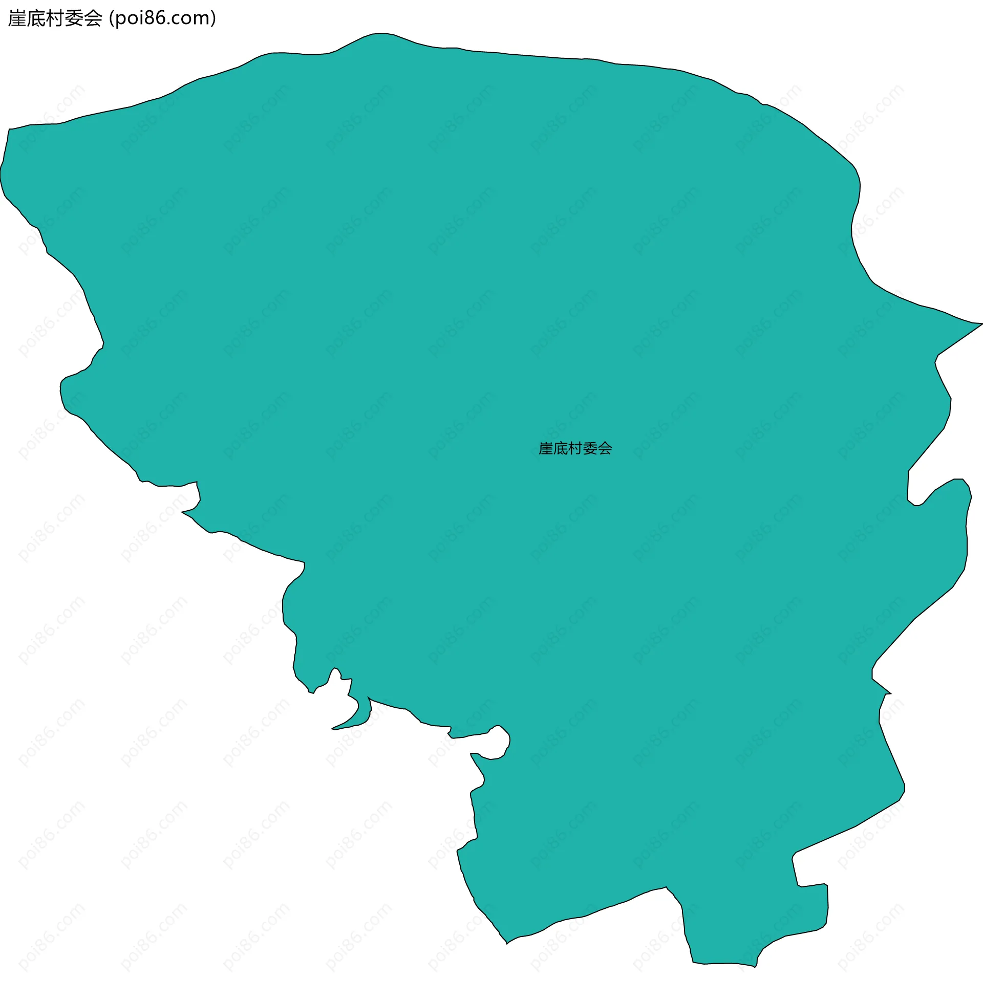 崖底村委会边界地图