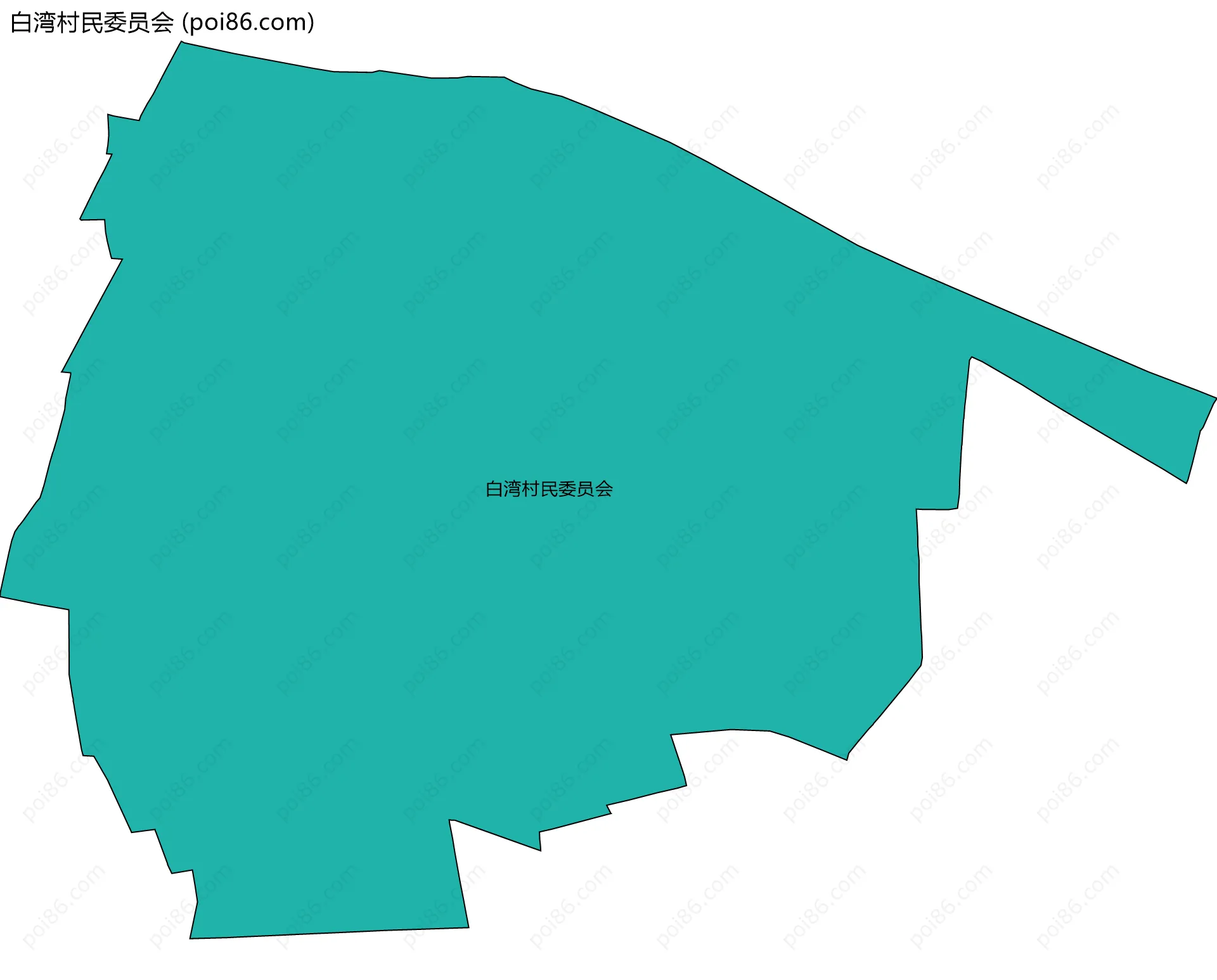 白湾村民委员会边界地图