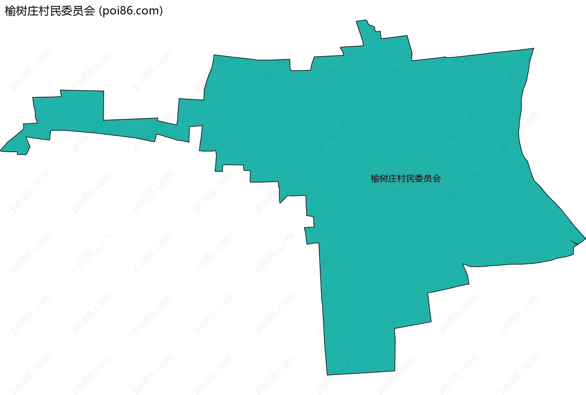 榆树庄村民委员会边界地图