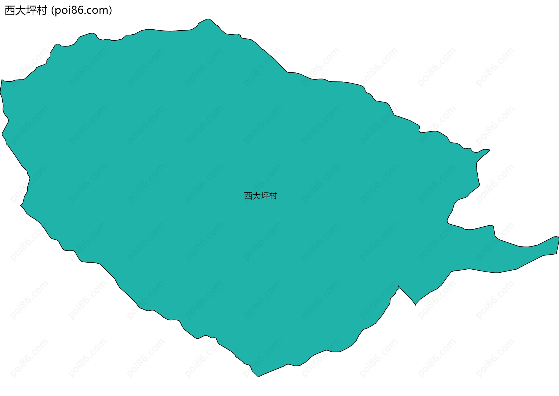 西大坪村边界地图