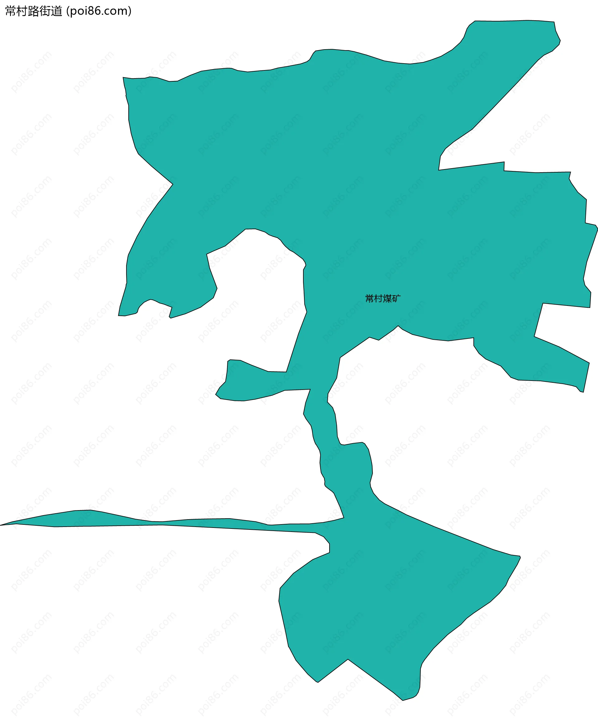 常村路街道边界地图(五级行政区划)