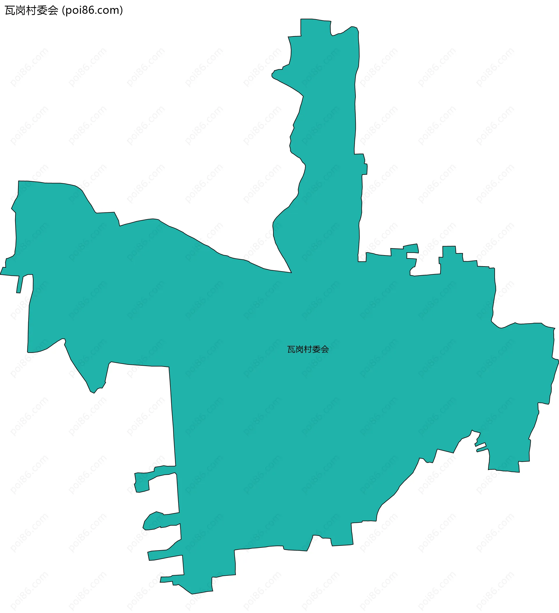 瓦岗村委会边界地图