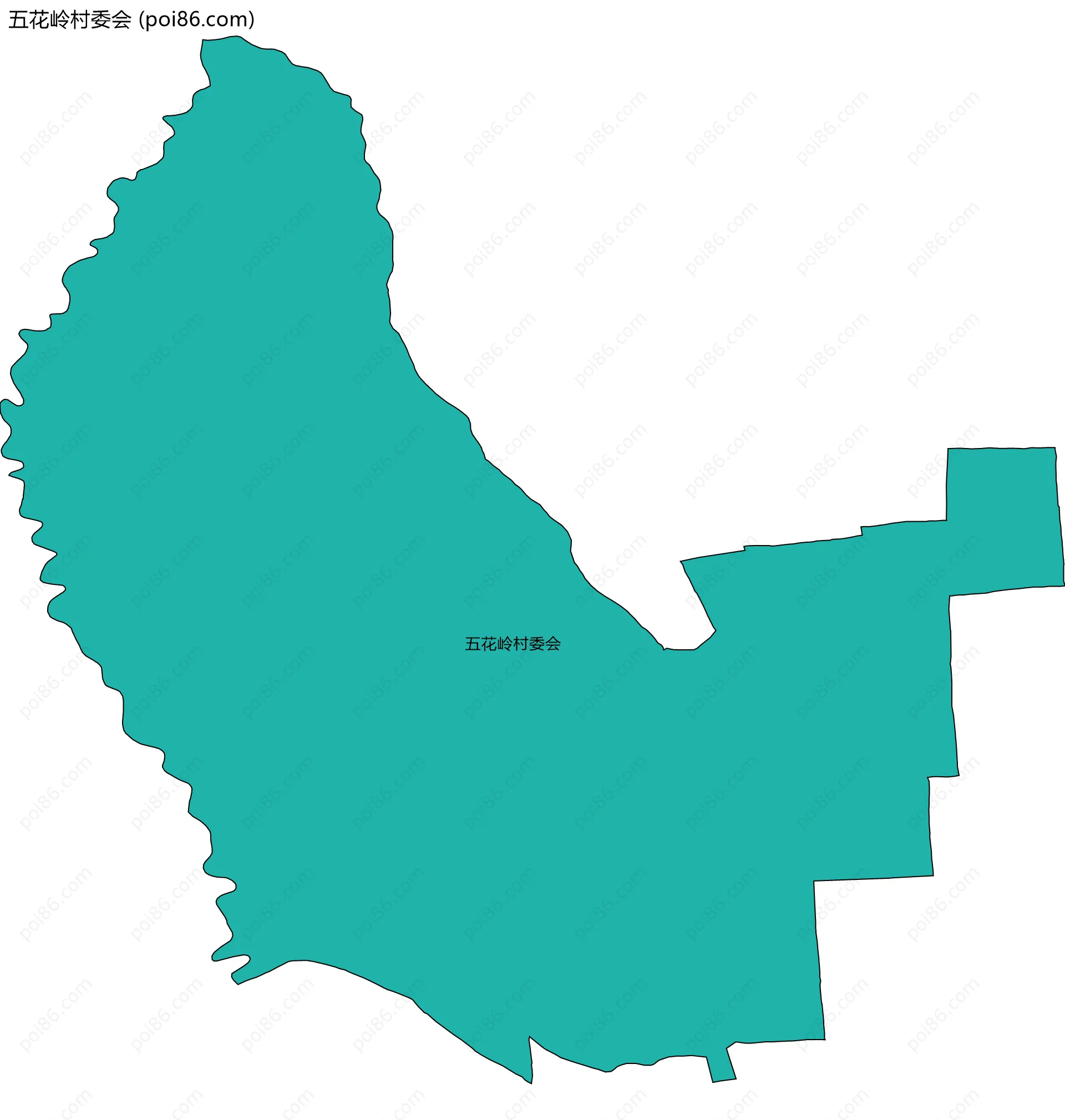 五花岭村委会边界地图