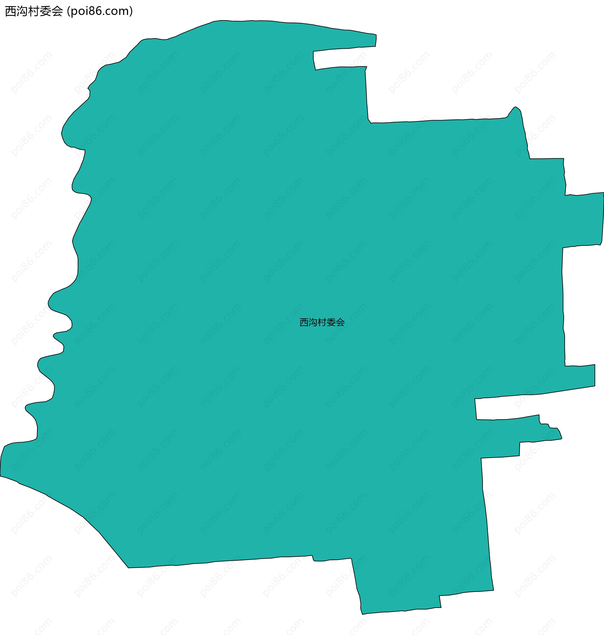 西沟村委会边界地图