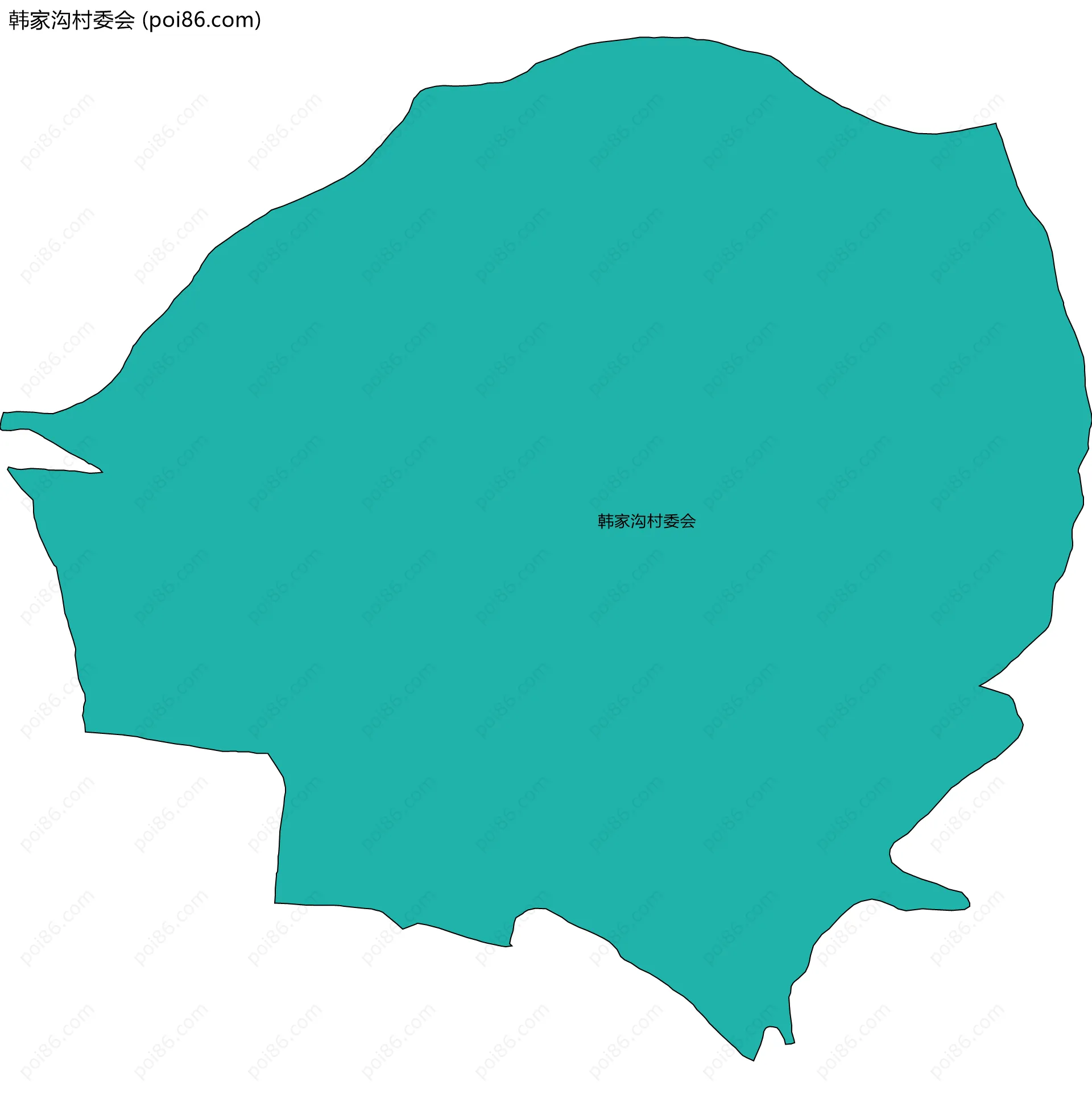 韩家沟村委会边界地图