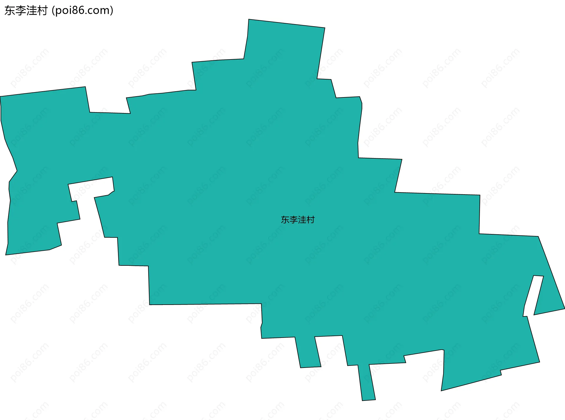 东李洼村边界地图