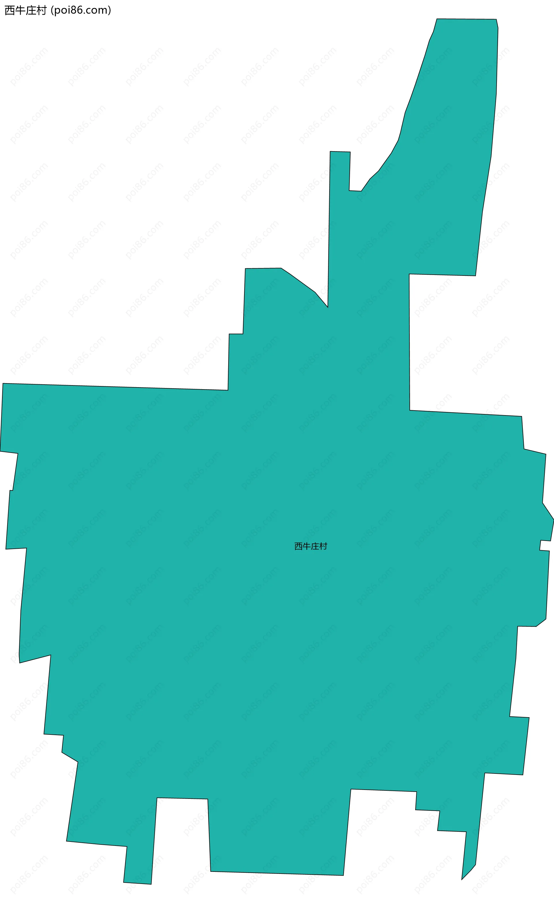 西牛庄村边界地图